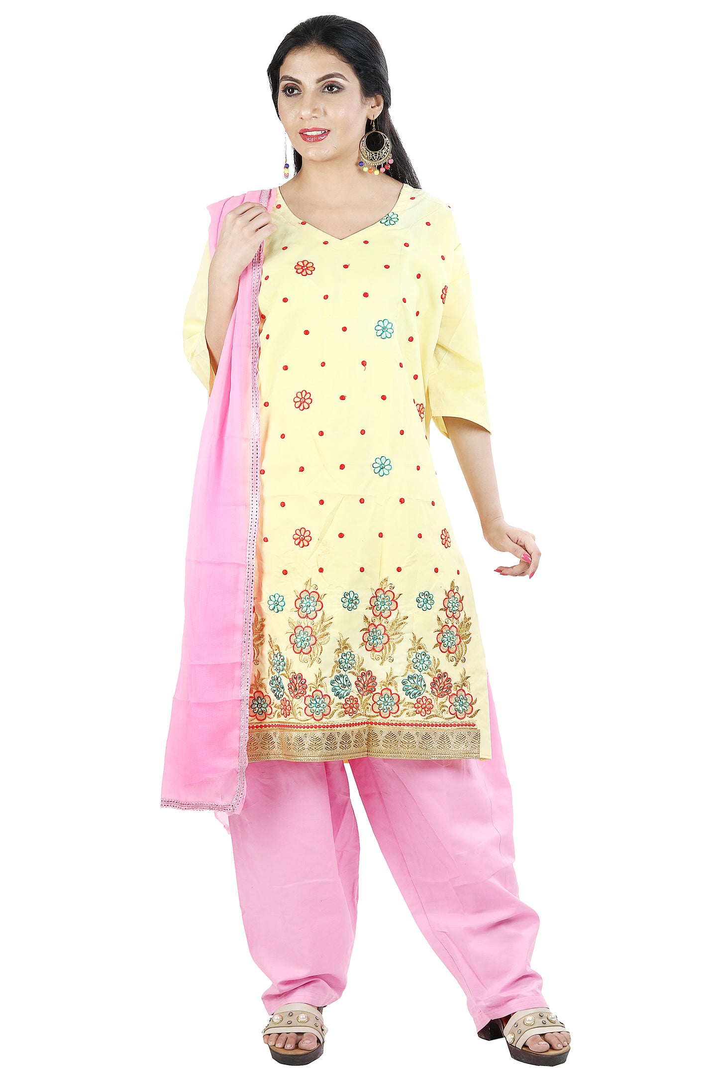 Yellow Cotton Salwar kameez chest Size 48