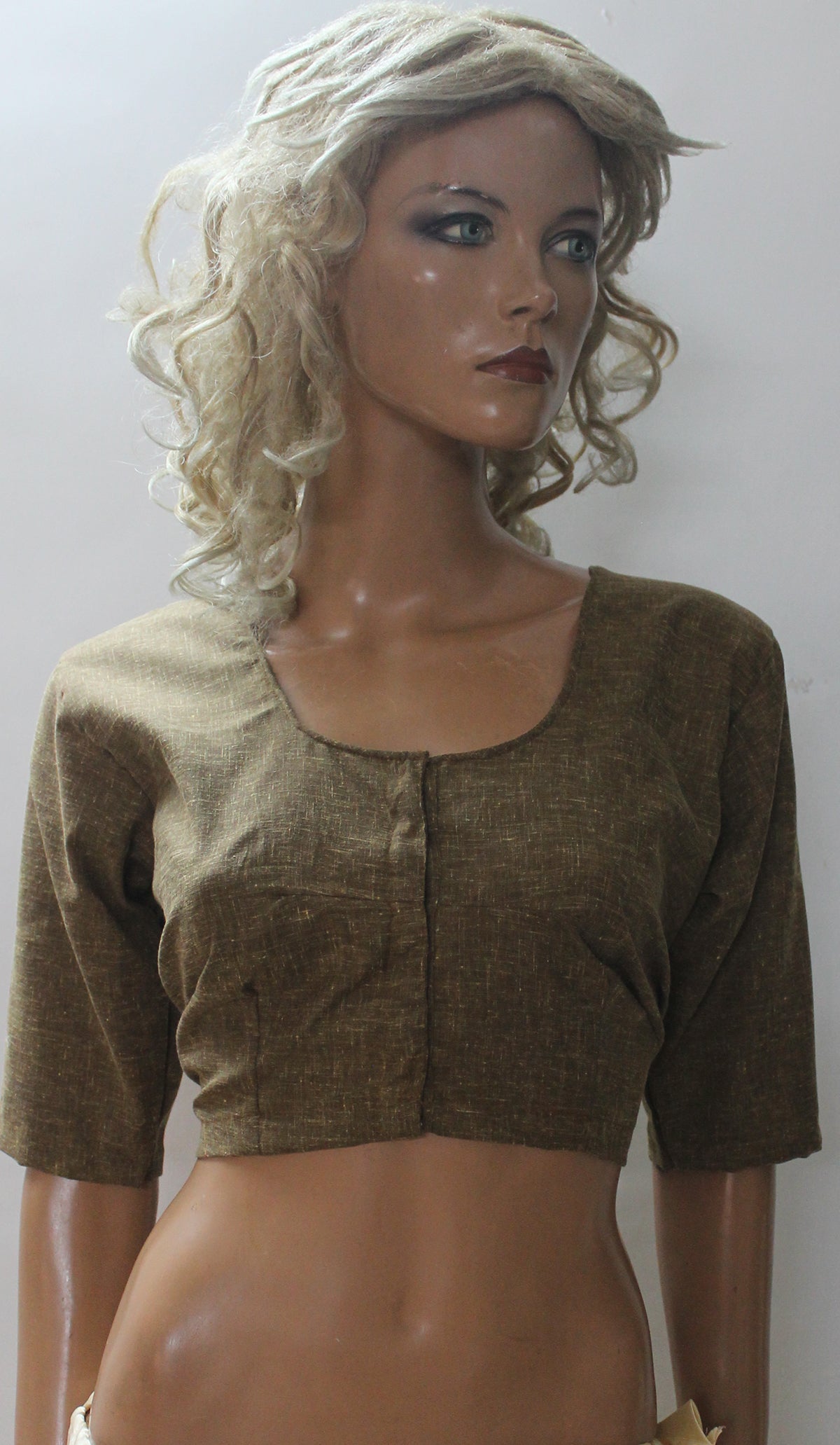 Brown Indian Sari Choli Blouse Crop Top Chest 40