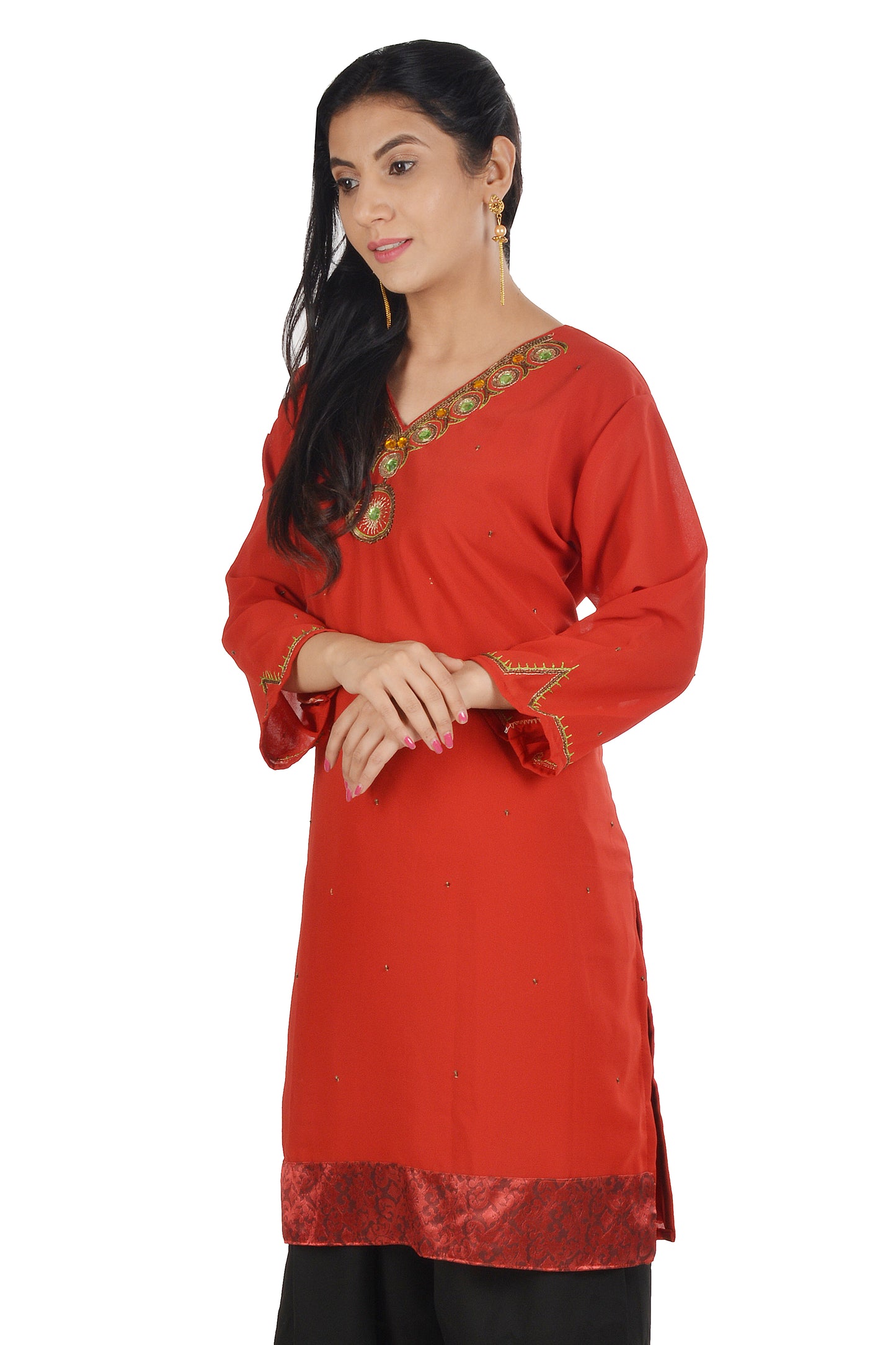 Orange Salwar kameez chest Plus Size 44
