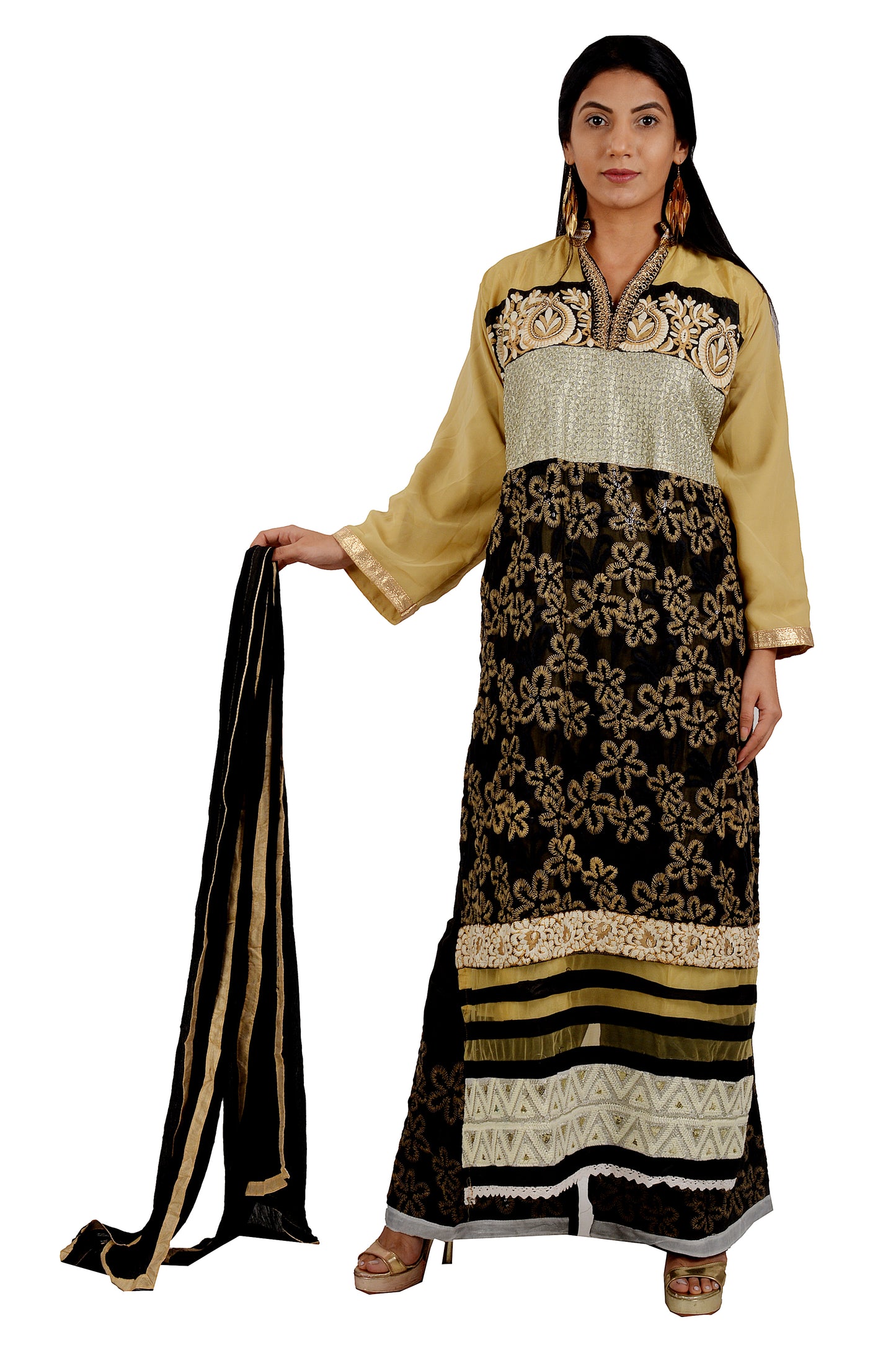 Black Chiffon  Salwar kameez chest  Size 48