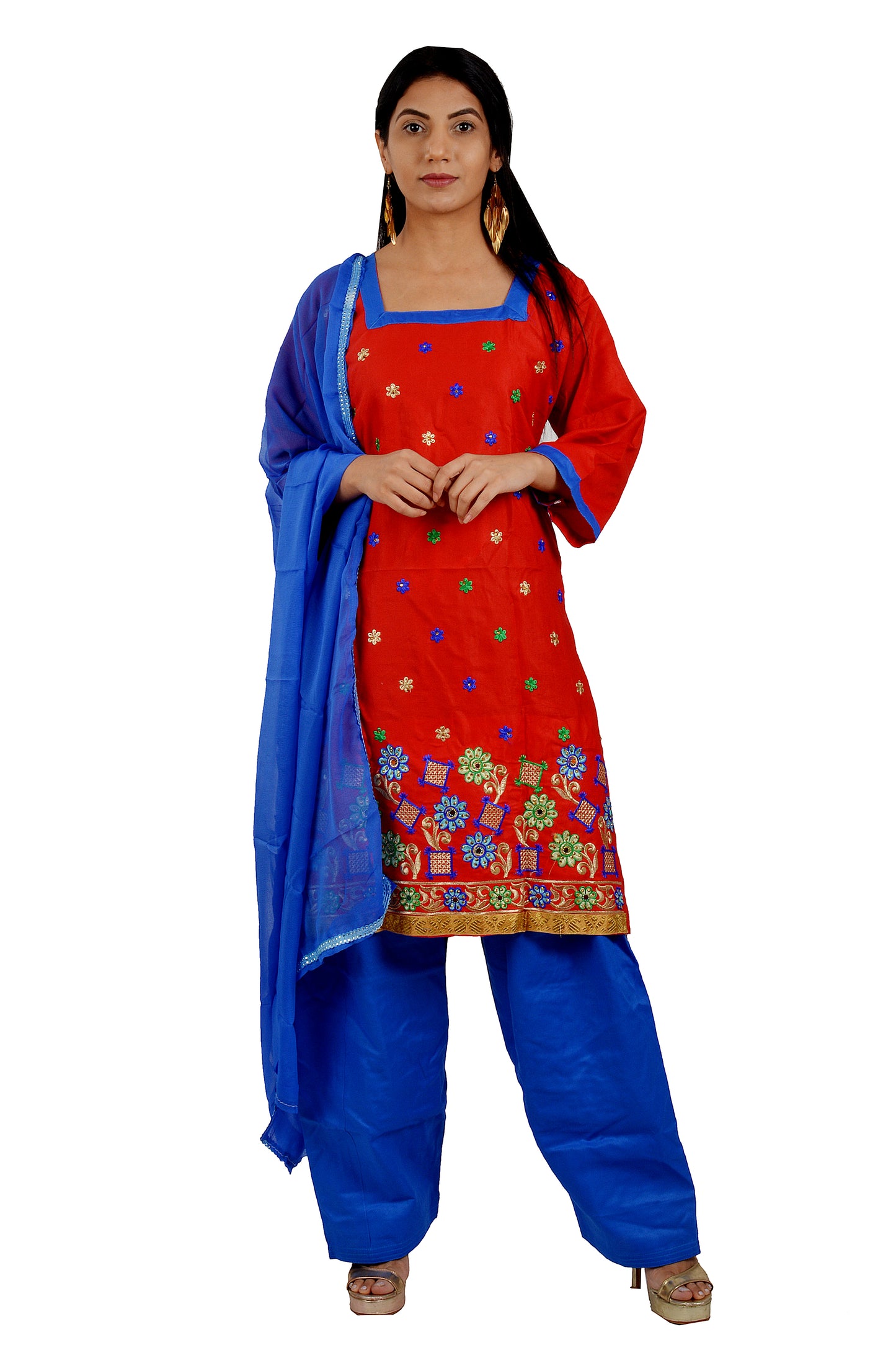 Red  Cotton Salwar kameez Dress  chest Size 46