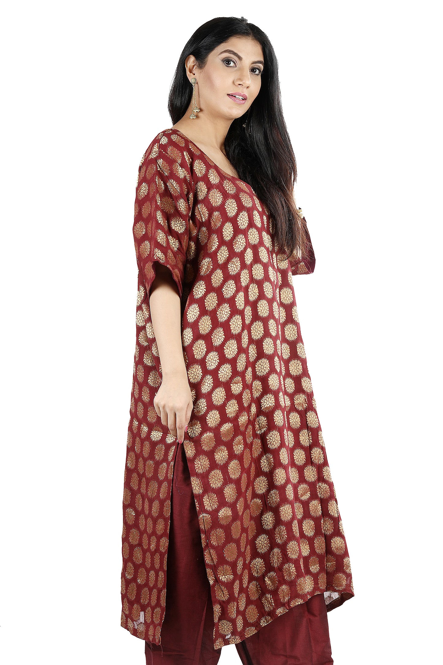 Burgundy Salwar kameez Plus Chest Size 50