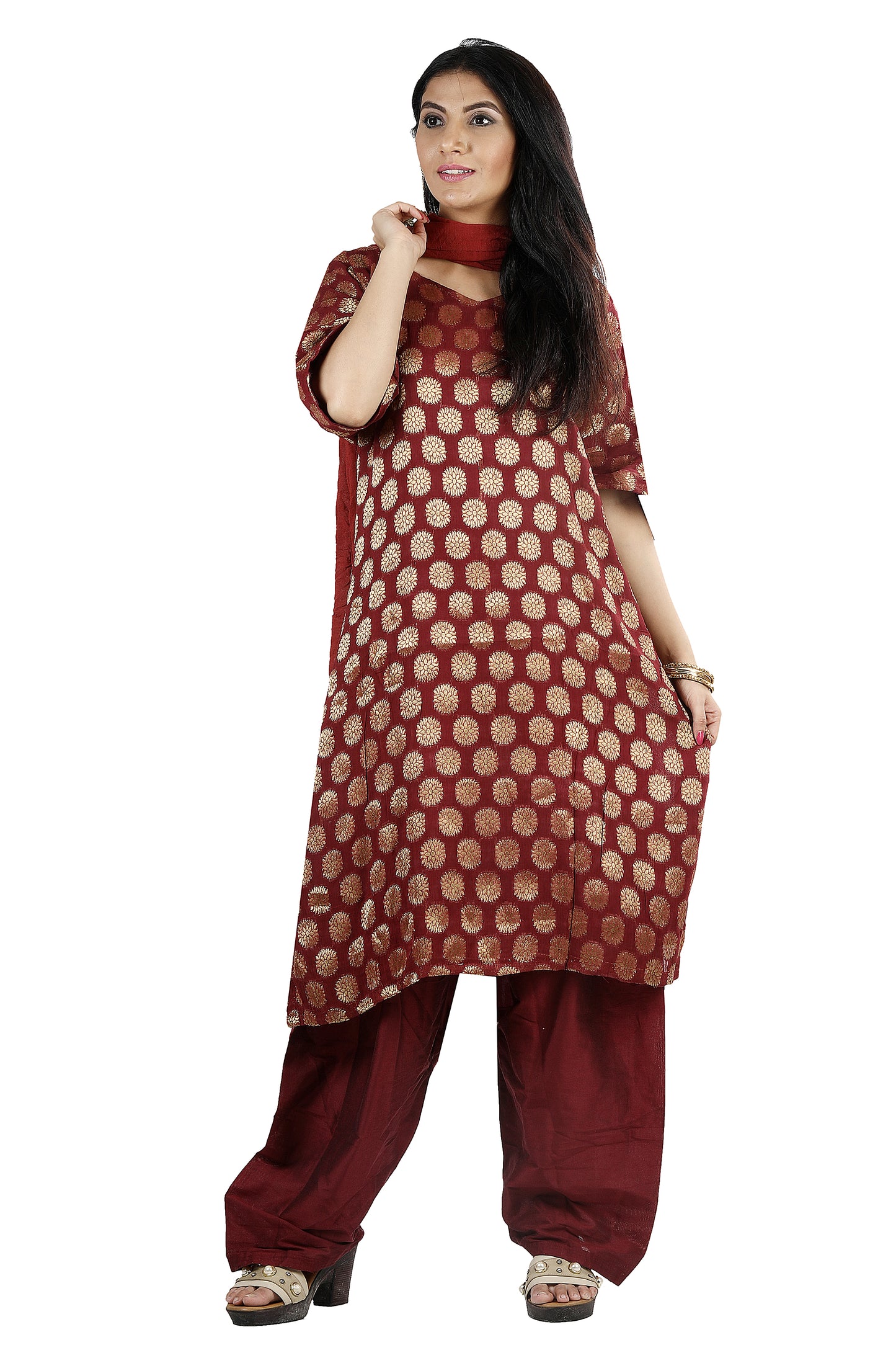 Burgundy Salwar kameez  Plus Chest  Size 50