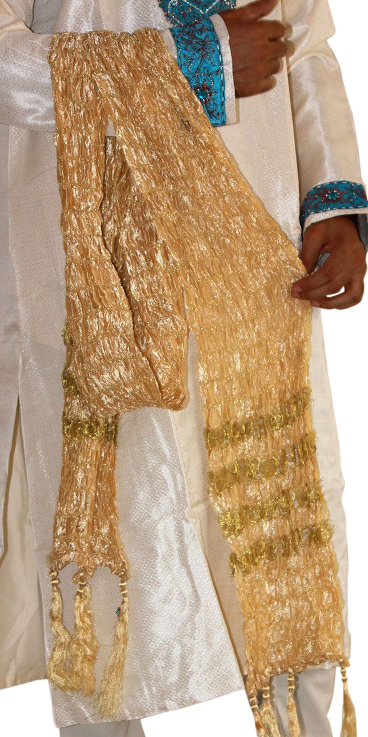 Apparelsonline Men Dupatta Shawl Match Kurta Sherwani Gold