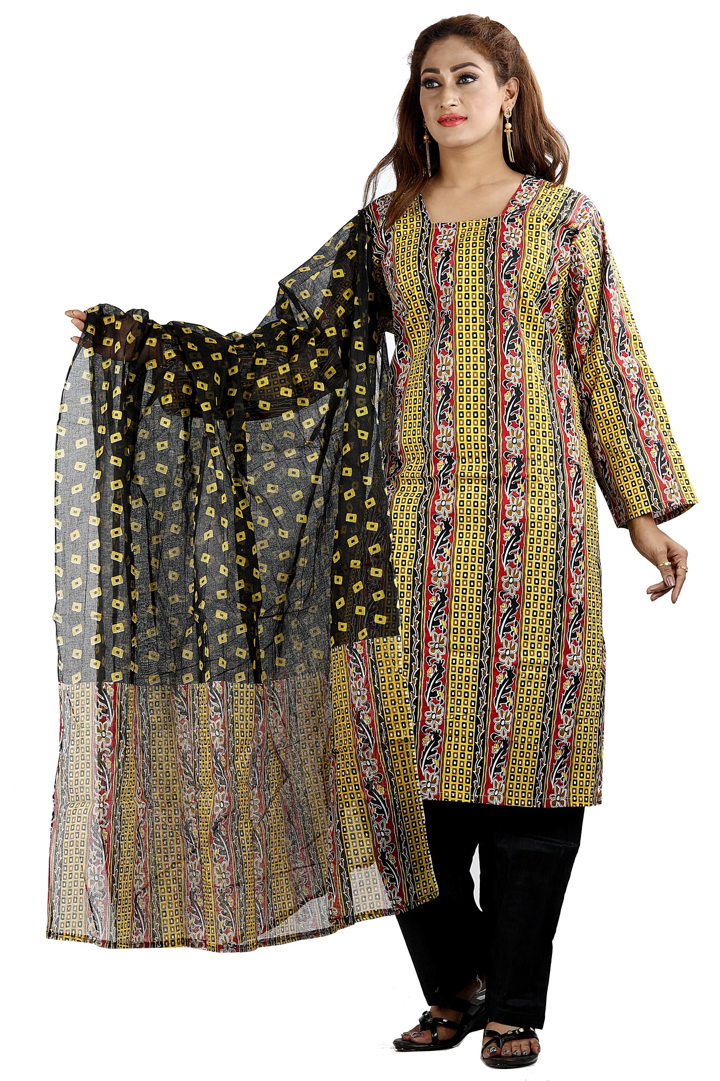 Yellow Cotton Salwar kameez Pus Chest size 52
