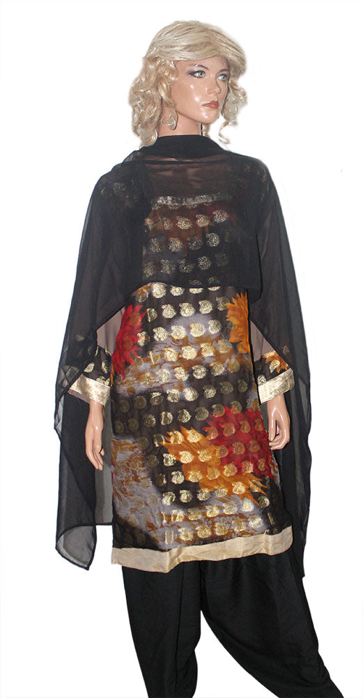 Black Indian Wedding party wear Formal Salwar kameez Dress Plus Size 54