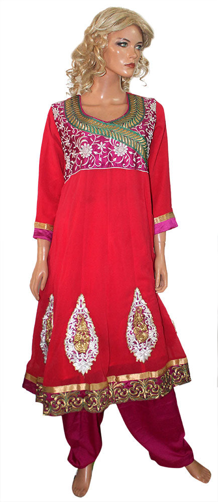 Red Anarkali Salwar kameez Dress Chest size 36,38,40