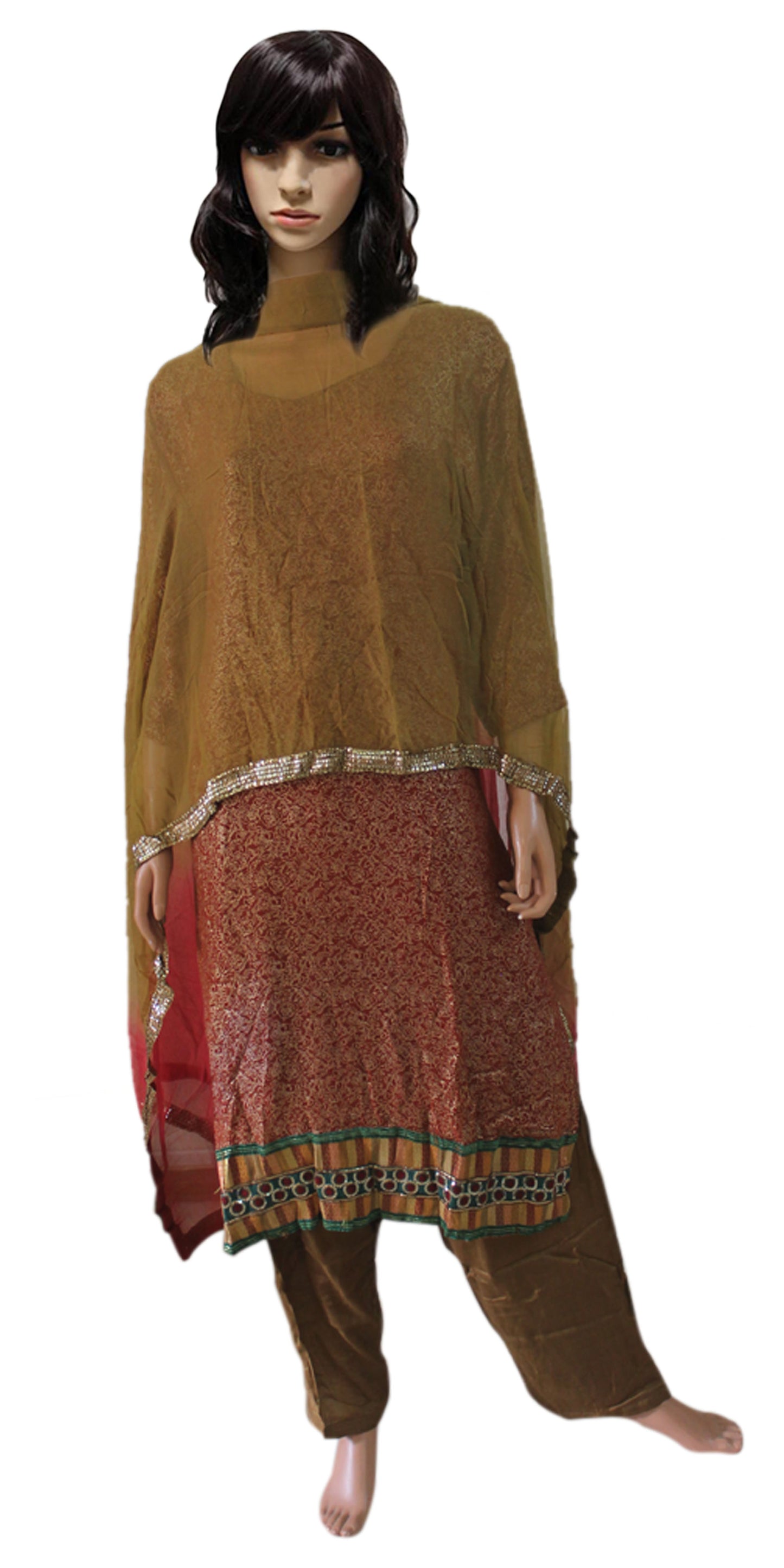 Marron Designer Salwar kameez Plus Chest Size 56