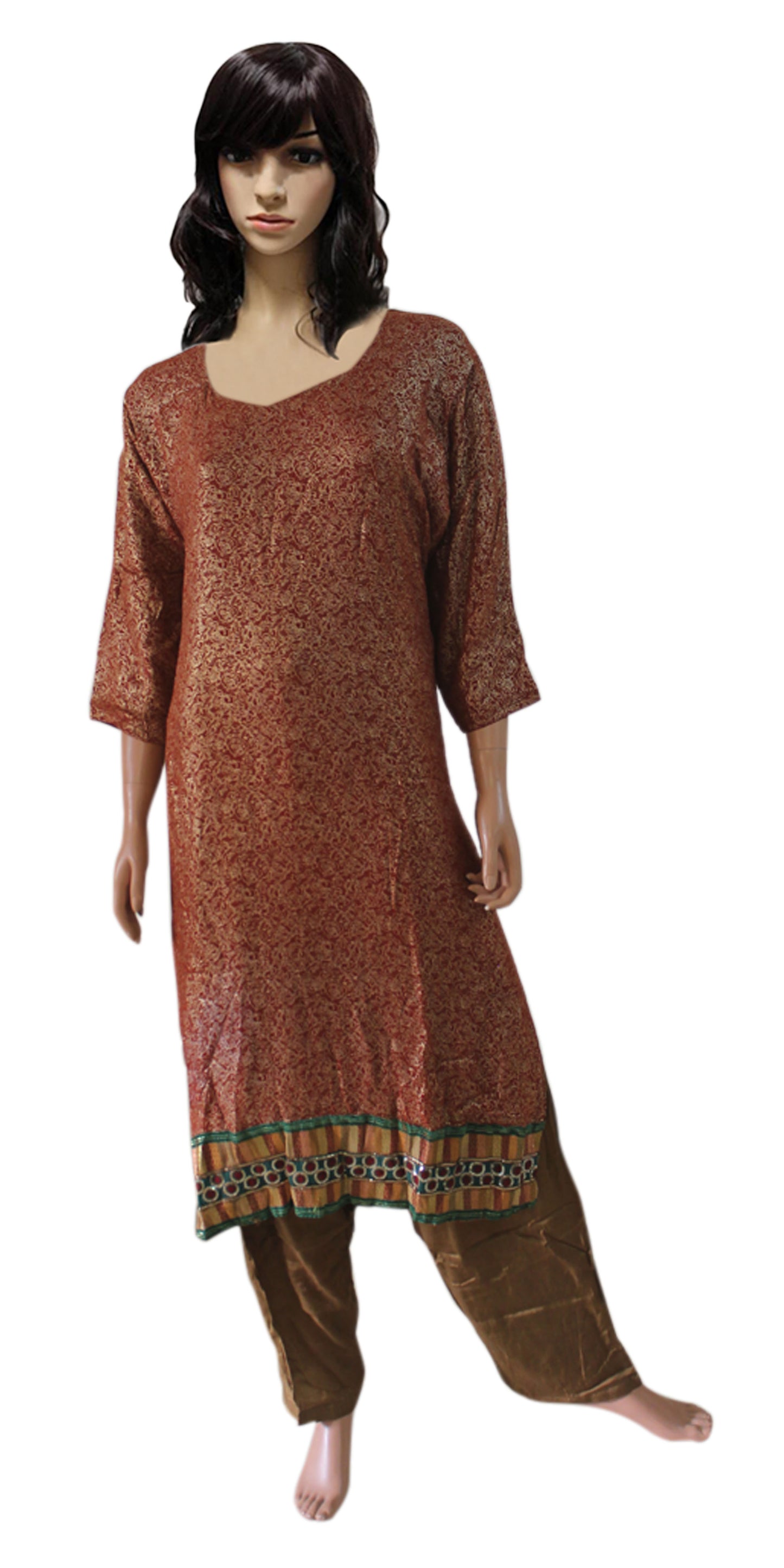 Marron Designer Salwar kameez Plus Chest Size 56