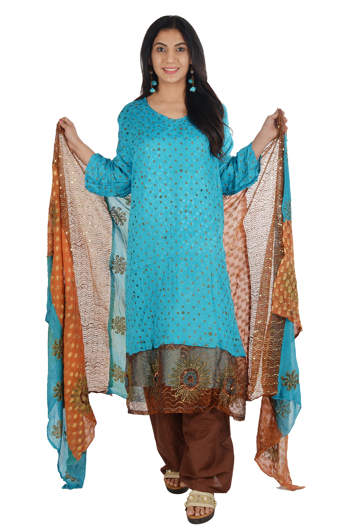 Blue High Quality Party Wear Salwar kameez Chest Size 46,56