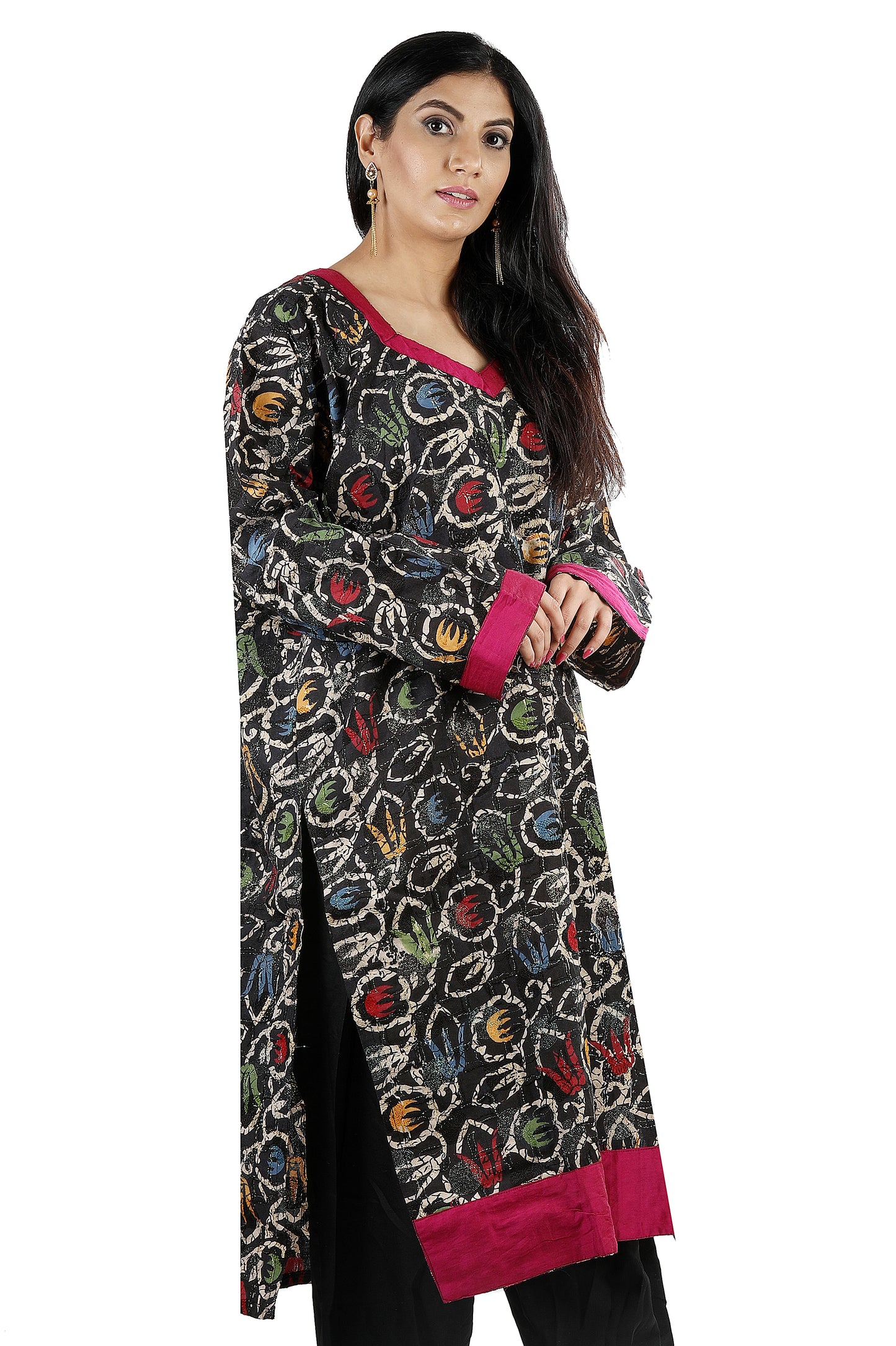 Black Cotton Salwar kameez Dress Plus Chest Size 52