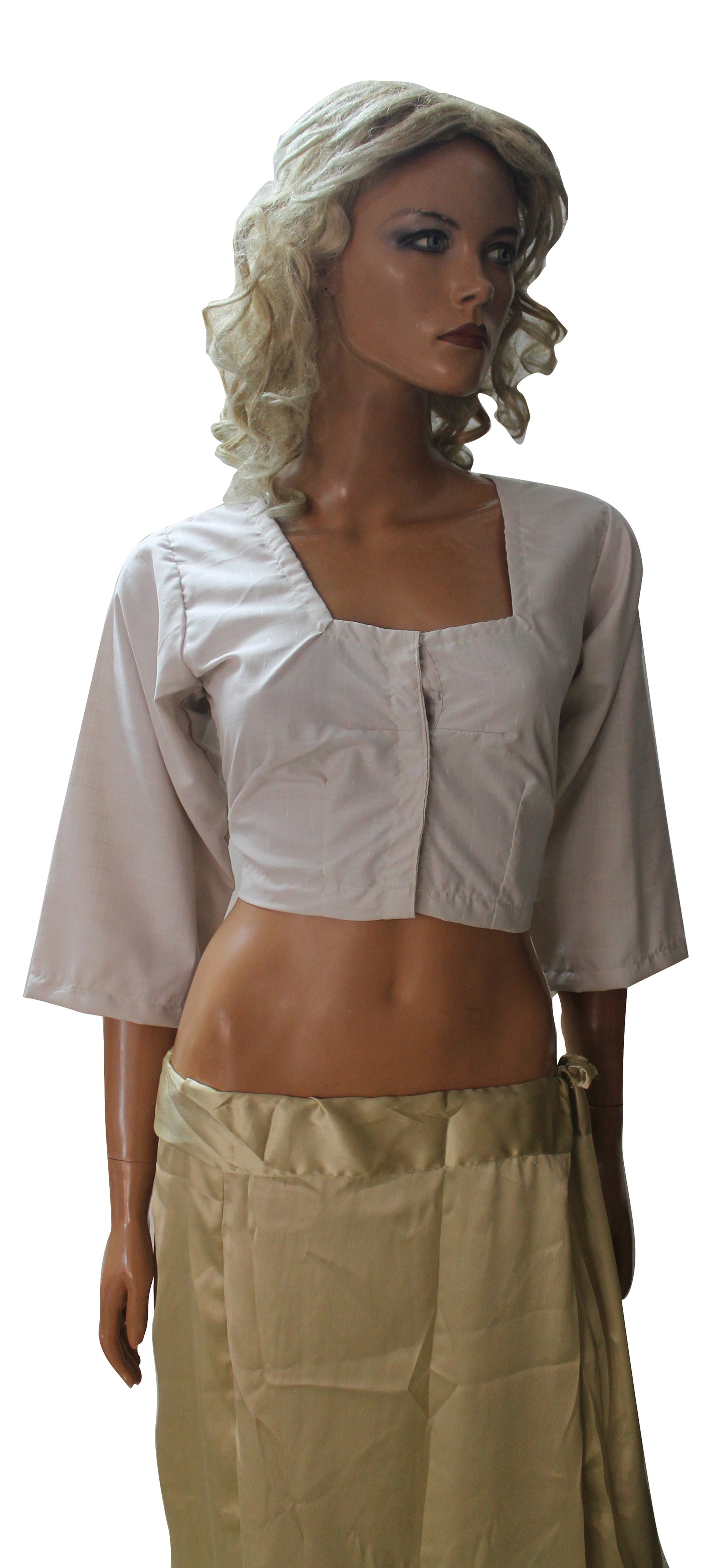 White Saree Choli Blouse Crop Top Chest Size 40