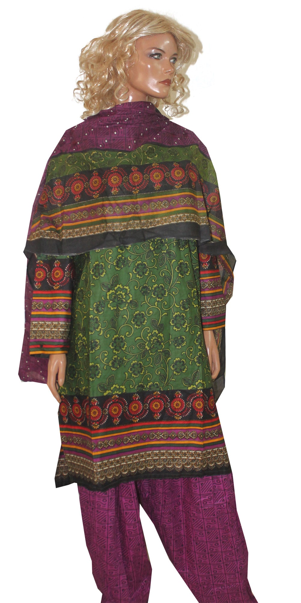 Green 100% Soft Cotton Salwar Kameez Dress Plus Chest size 56