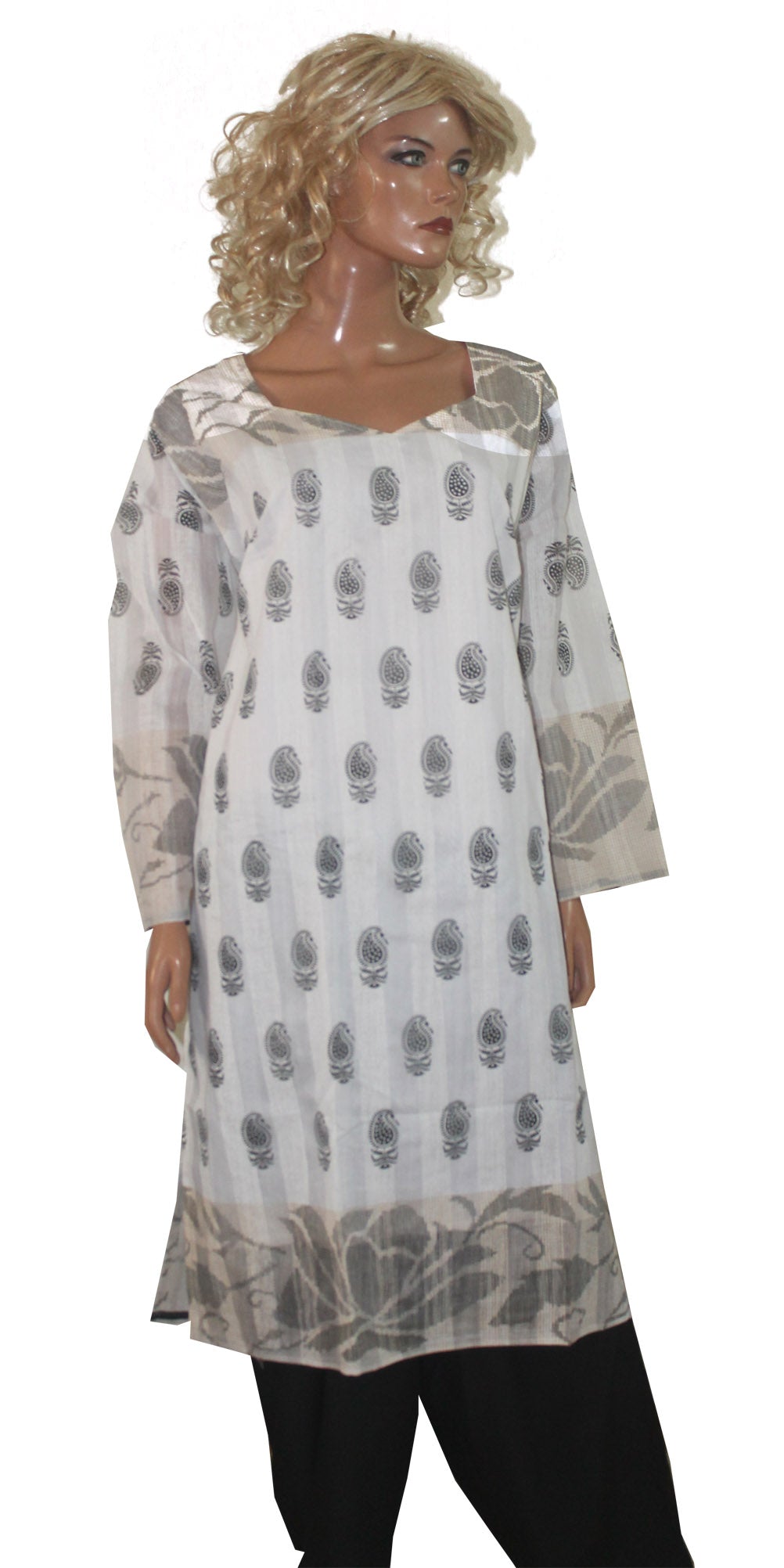 White Cotton Salwar kameez Dress plus sizes 52,54,