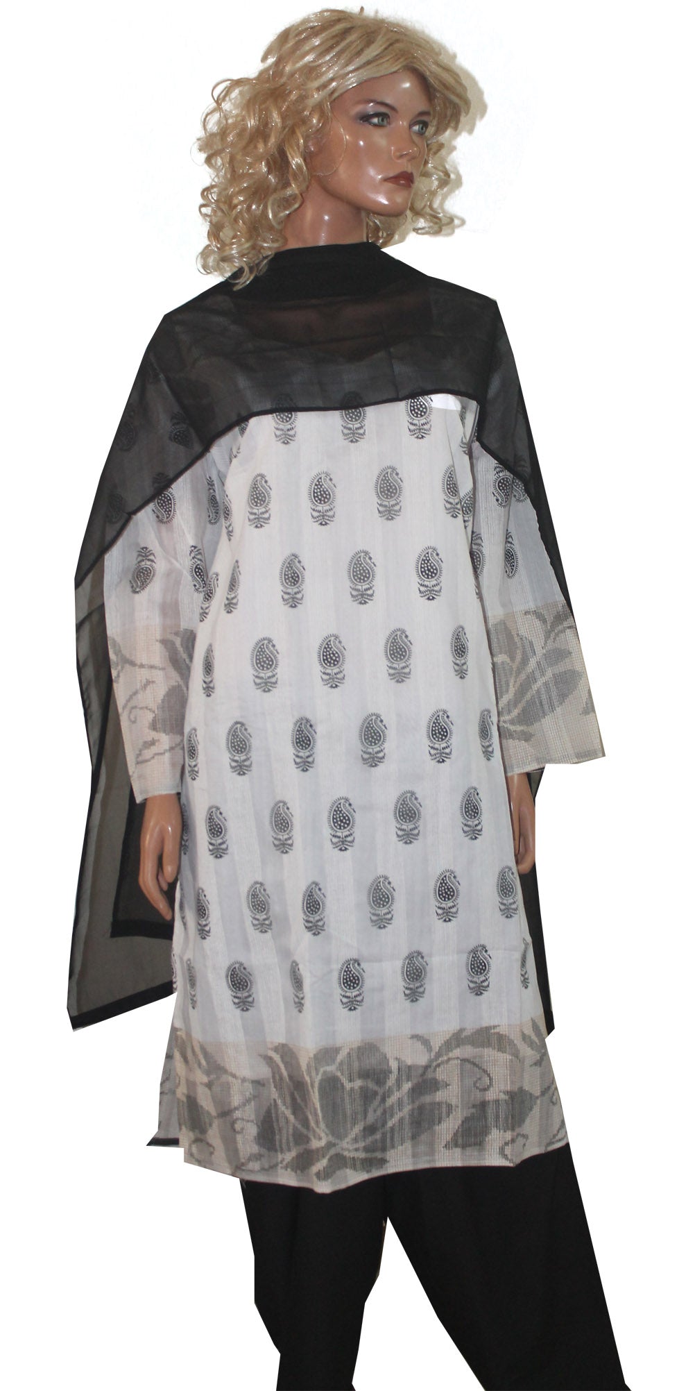 White Cotton Salwar kameez Dress plus sizes 52,54,