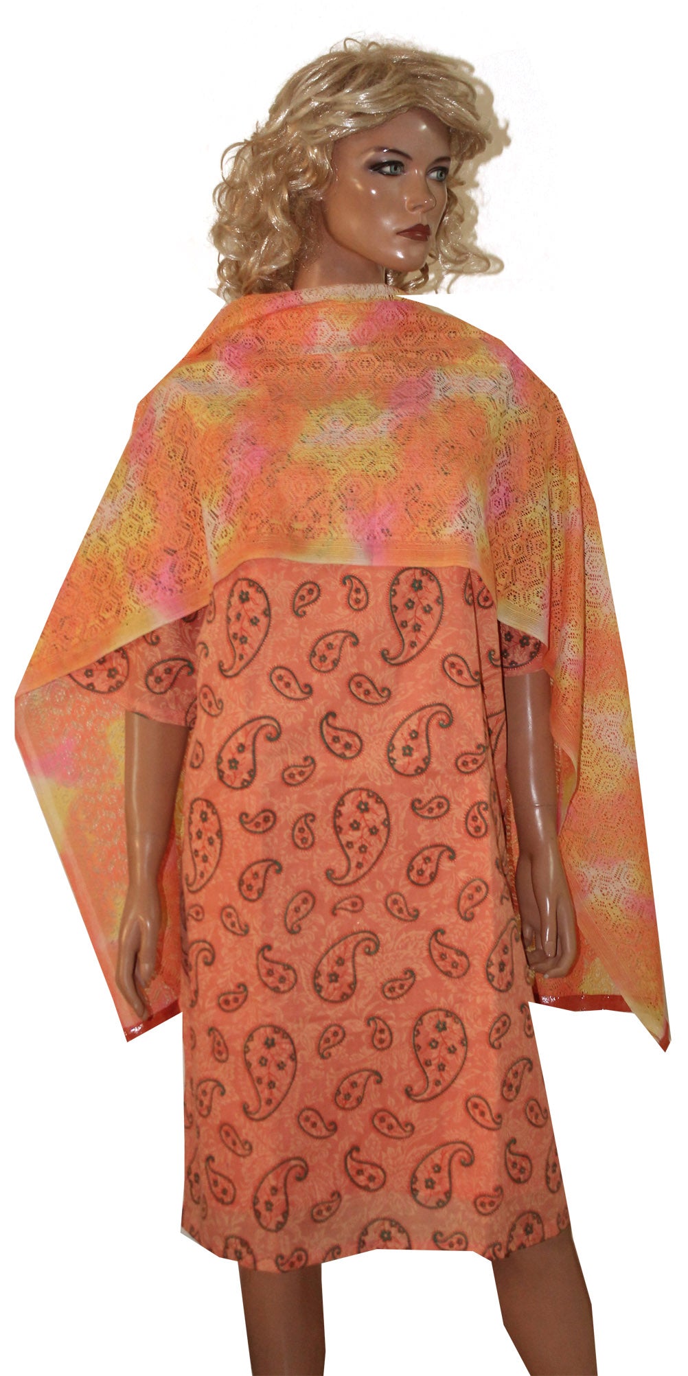 Orange Cotton Long Kurta With Free Dupatta & Salwar Chest Size 54