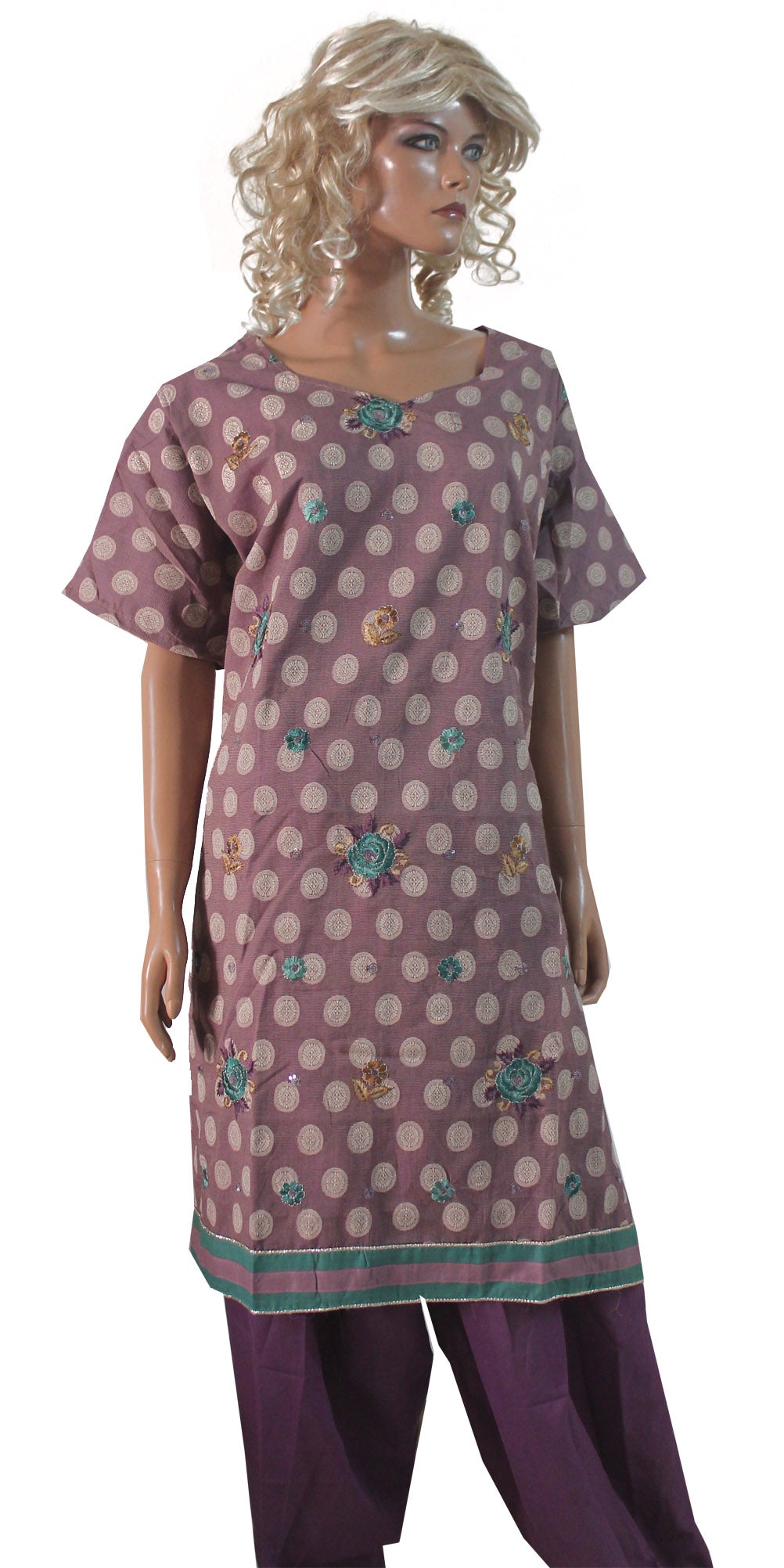 Purple Cotton Designer Salwar Kameez Dress Plus size 56