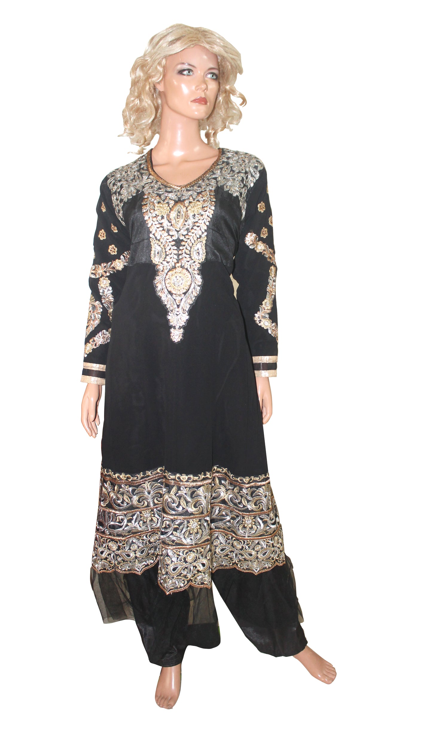 Black Long Gown Anarkali Salwar kameez Chest size 44
