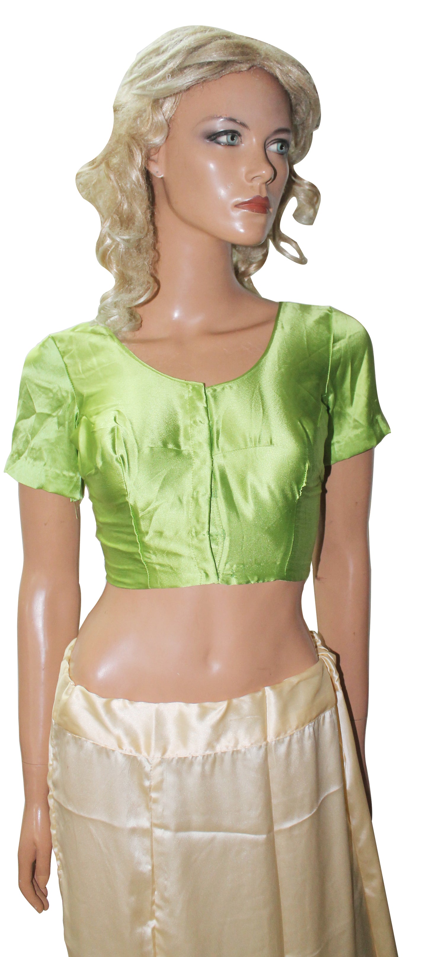 Spring Green Designer Saree Choli Blouse Crop Top Chest Size 38