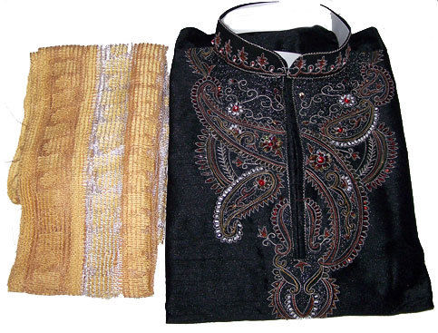 Black Embroidered Boys Kurta pajama For Age 13,14,