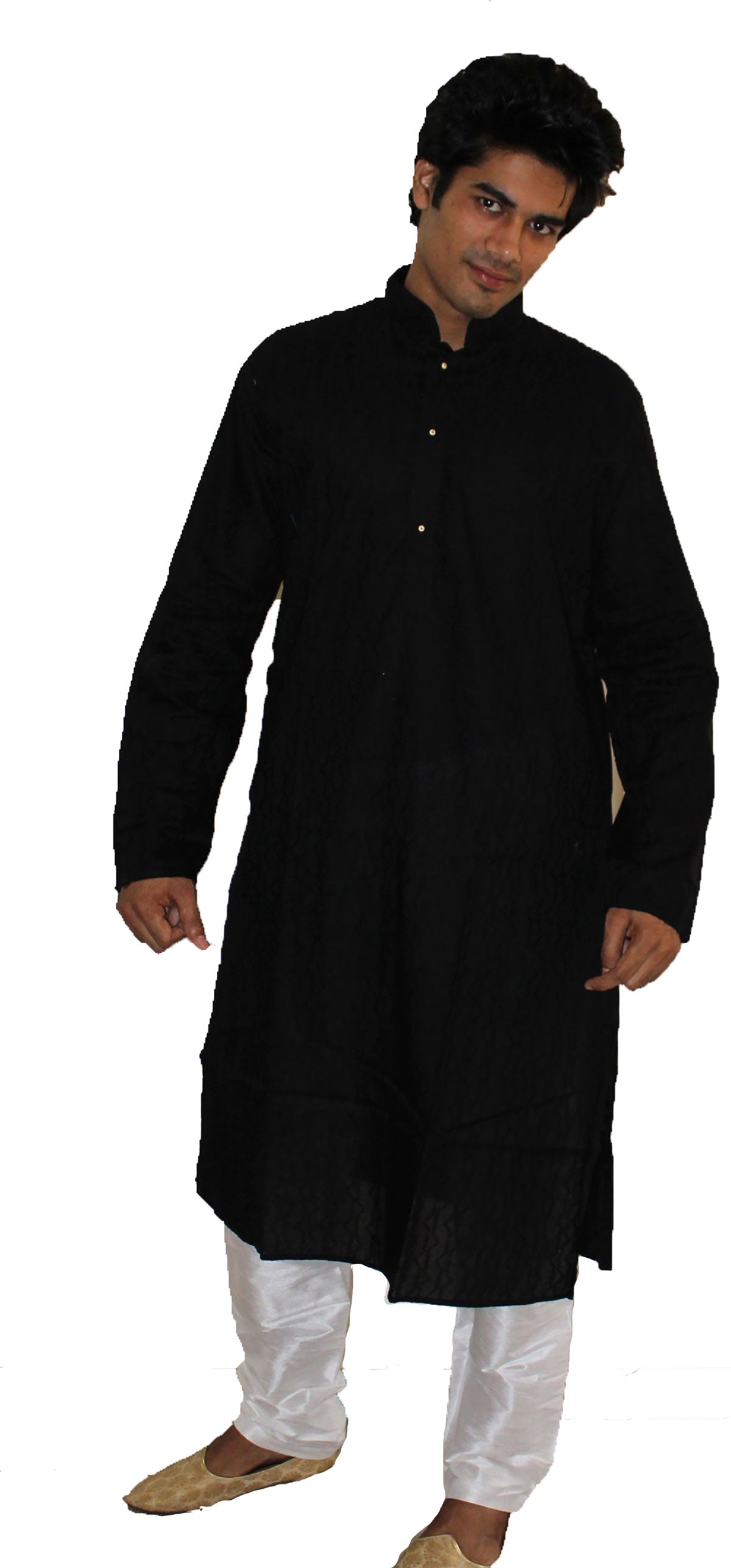 Black 100% Cotton Mens Kurta Pajama