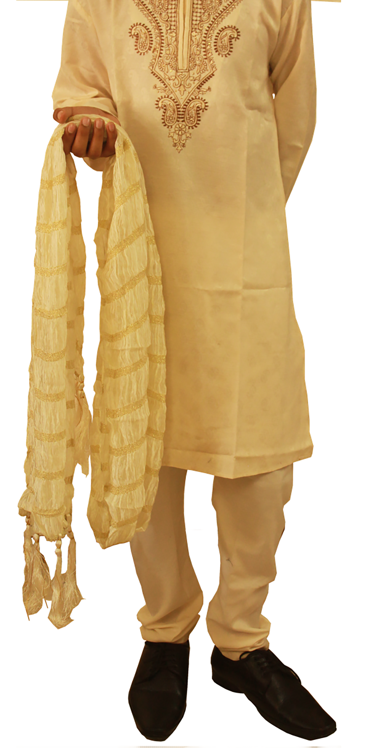 Apparelsonline Cream Traditional  Men Dupatta Shawl Match  Kurta Sherwani