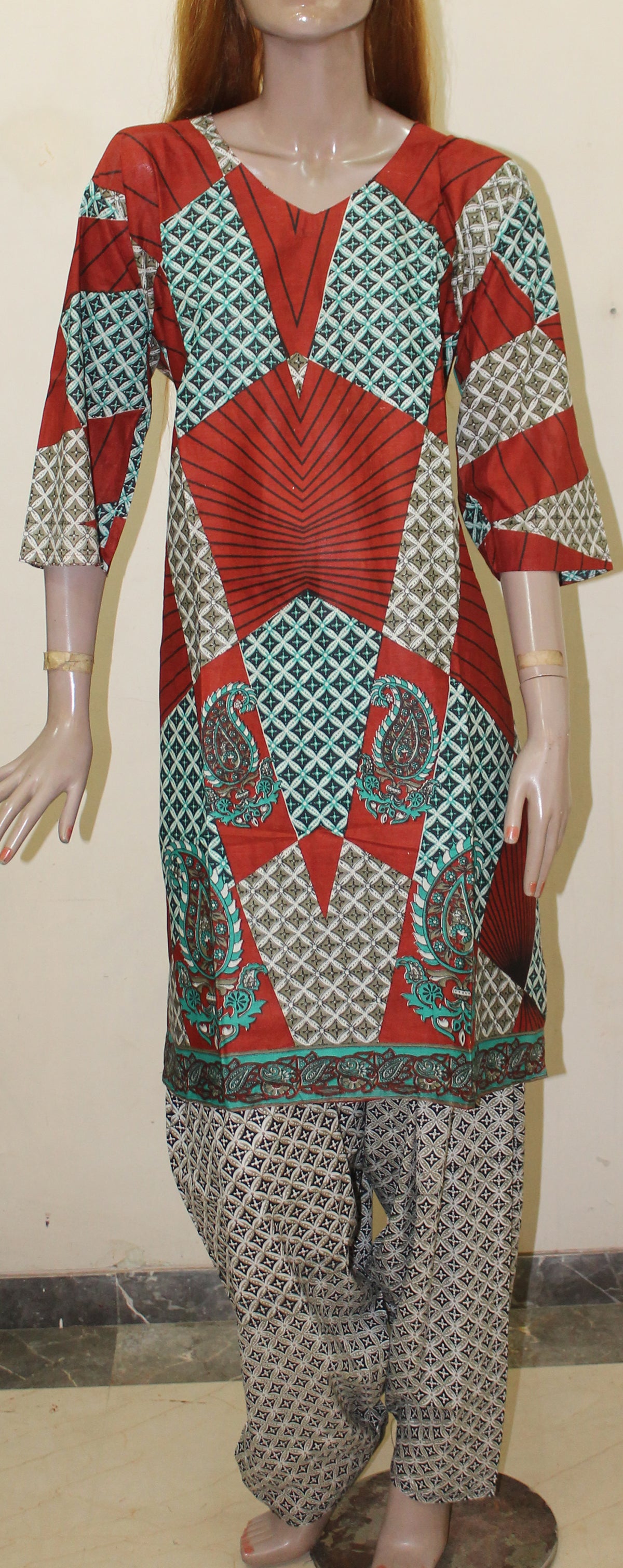 Printed Cotton Salwar kameez Dress Plus chest Size 52