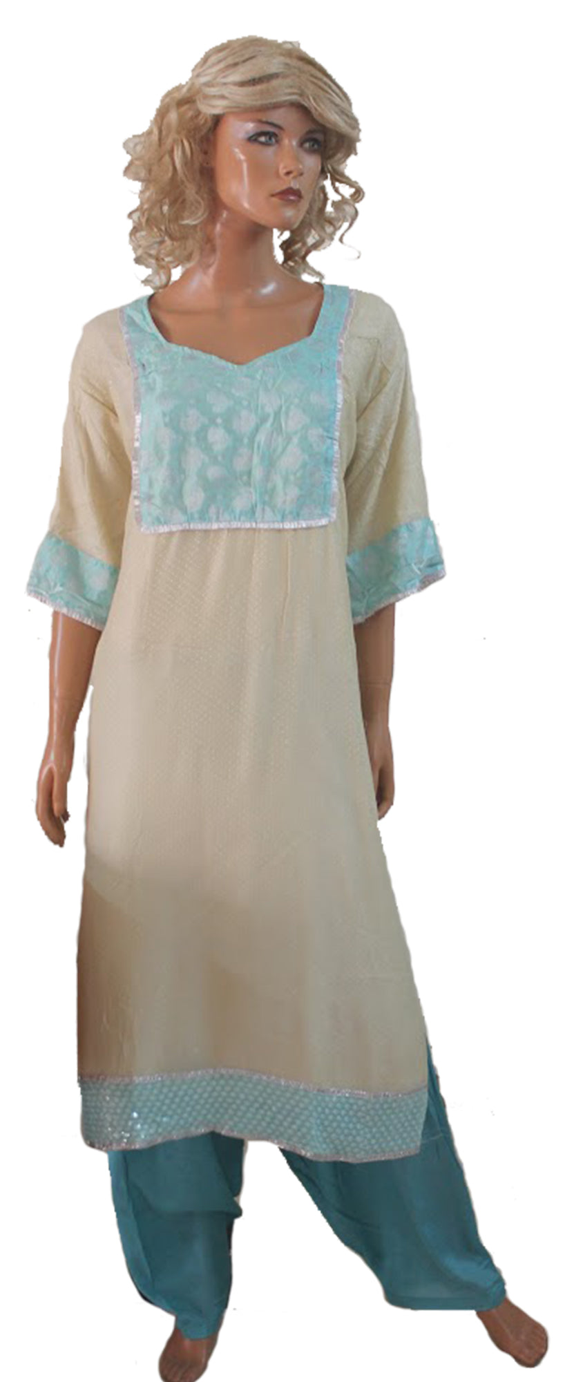 Cream Designer High Quality Salwar kameez Dress Chest 52