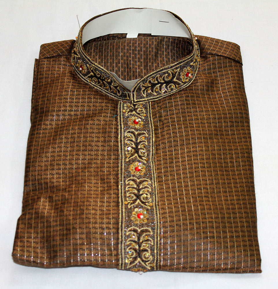 Brown Embroidered Boy Kurta pajama For Age 13,14,