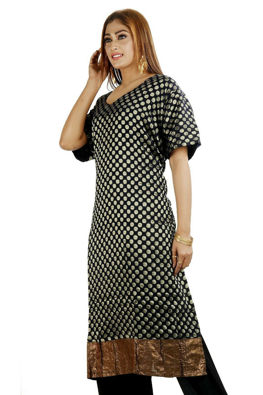 Black and Gold Salwar Kameez for Women | Designer Partywear Dress for Women