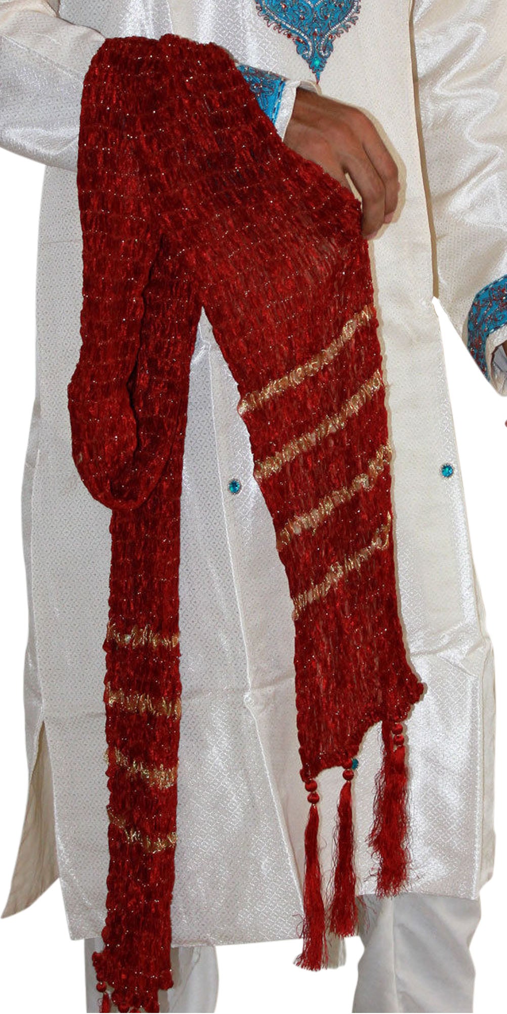 Burgundy Dupatta for Men Match Indian Wedding Sherwani Kurta