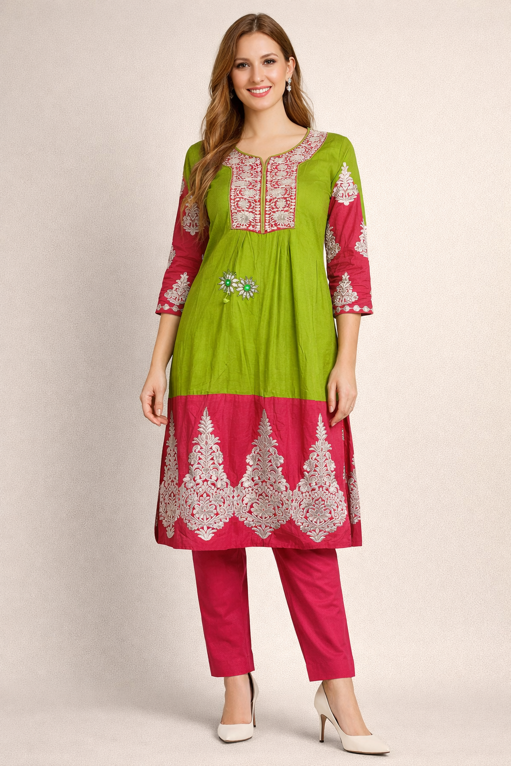 Green  salwar kameez Dupatta chest size 42