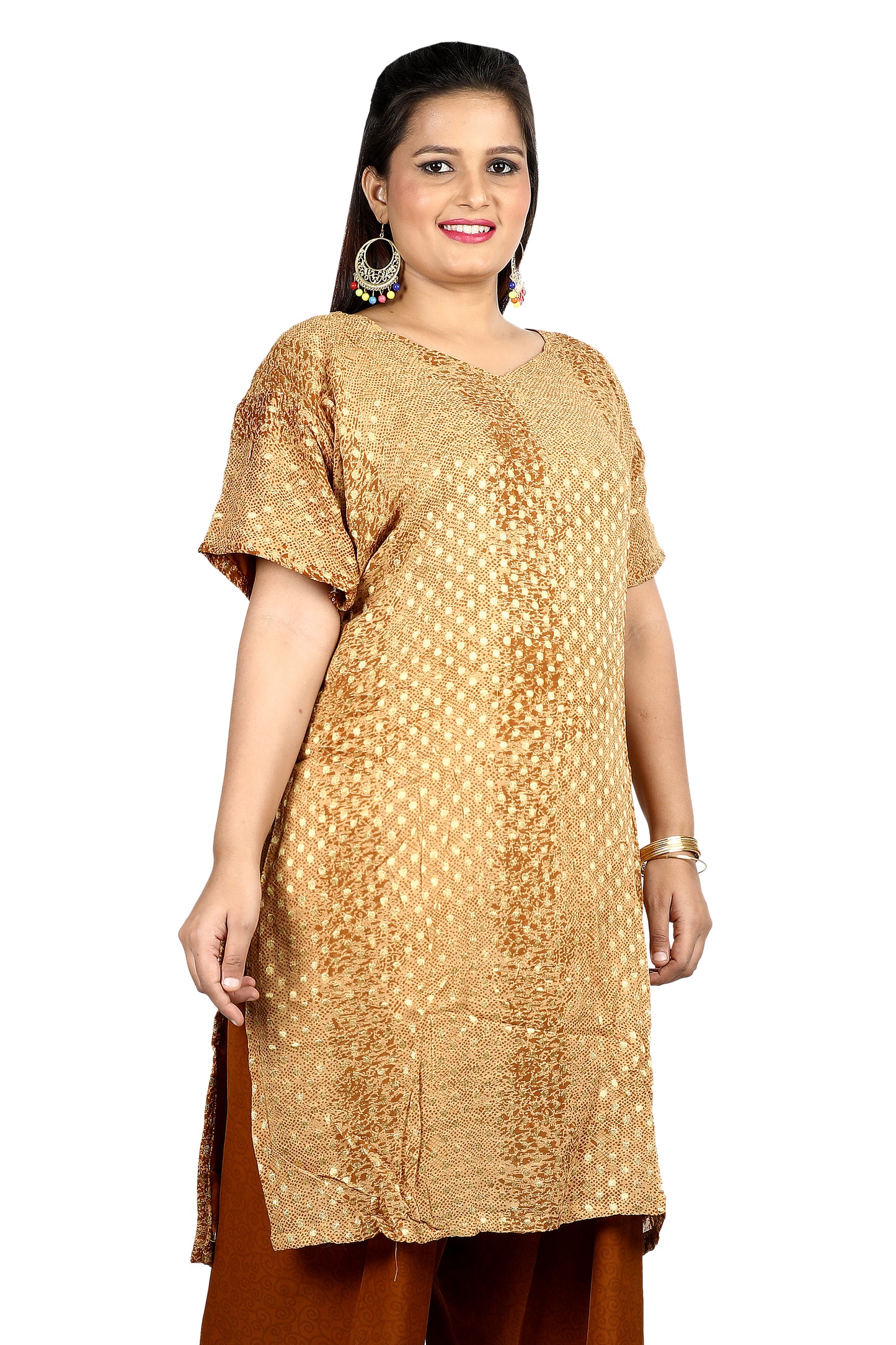Brown Indian Wedding party wear Formal Salwar kameez Dress Plus Size 56