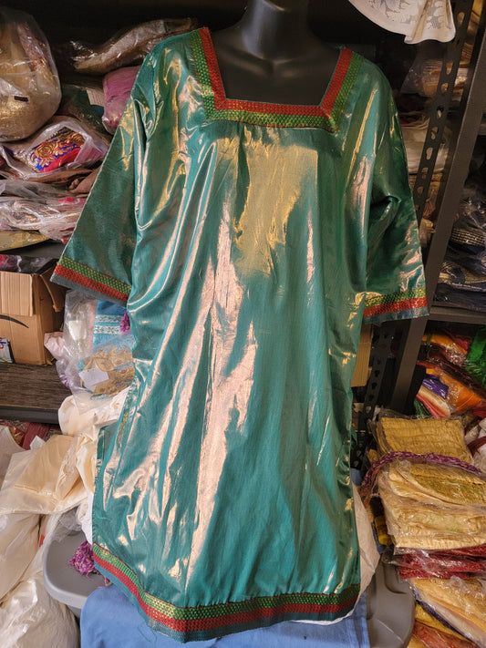 Green Shimmer Dress Salwar kameez Dress Plus Chest Size 48