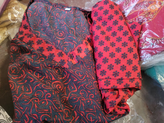 Red Printed Salwar kameez Dress Chest plus Size 56