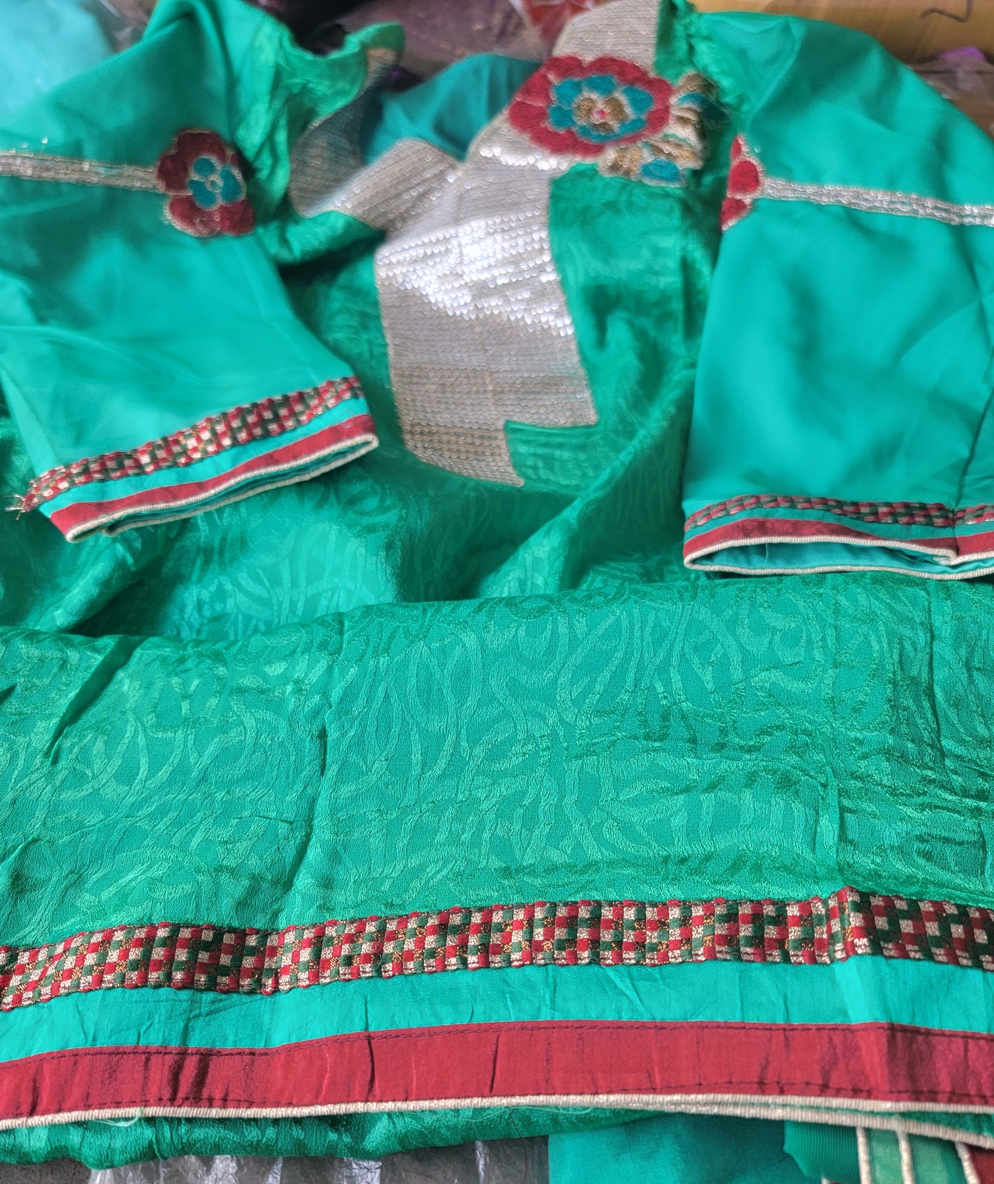 Green Embroidered  Salwar kameez  plus Chest Size 52