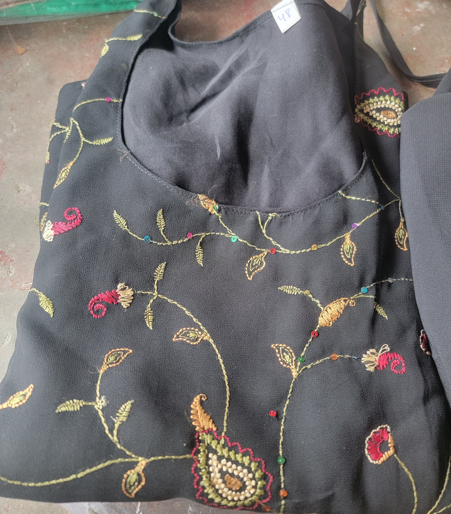 Black Embroidered  Salwar kameez  plus Chest Size 46