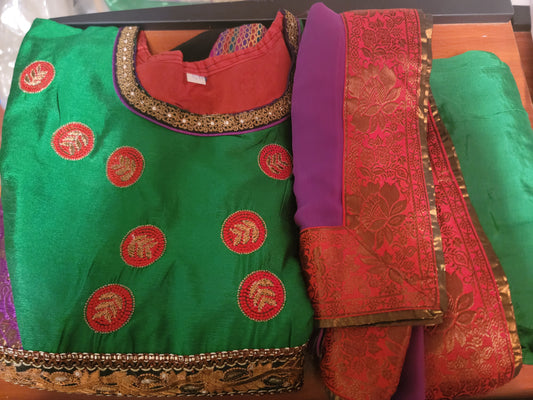 Orange  Embroidered  Salwar kameez plus Chest Size 50 wedding party wear