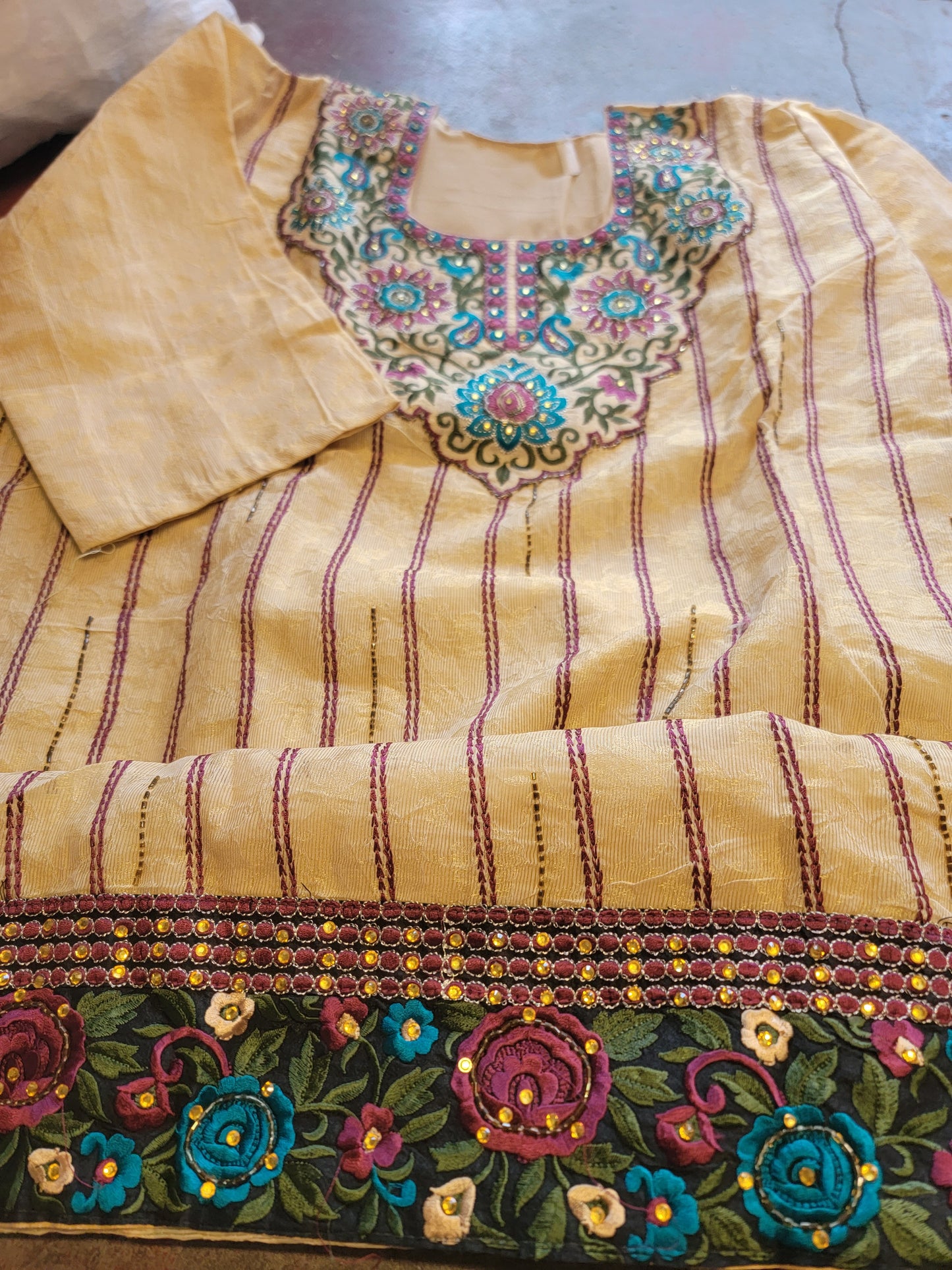 Cream Salwar kameez plus Chest Size 50 wedding party wear