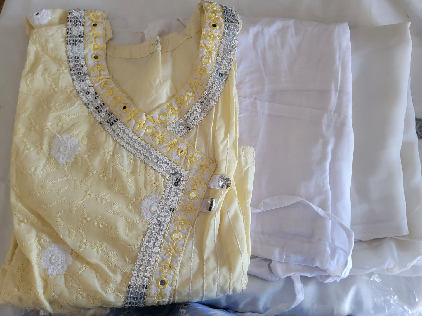 Yellow Cotton Salwar kameez  Chest Size 50