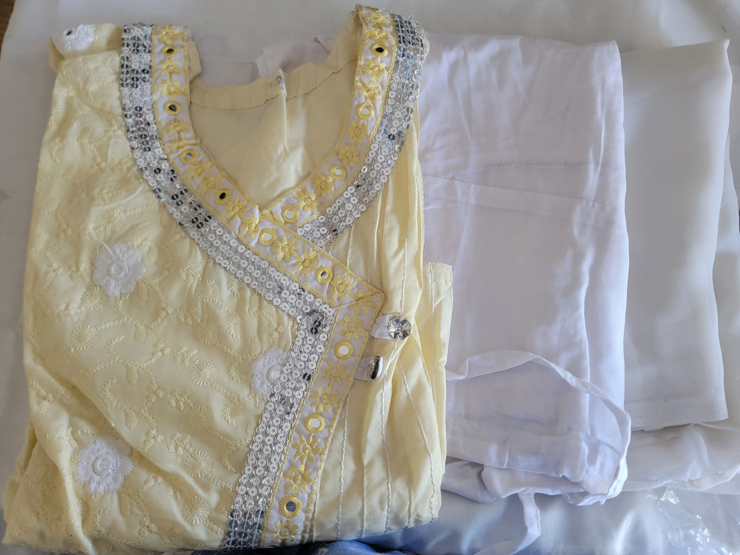 Yellow Cotton Salwar kameez  Chest Size 50