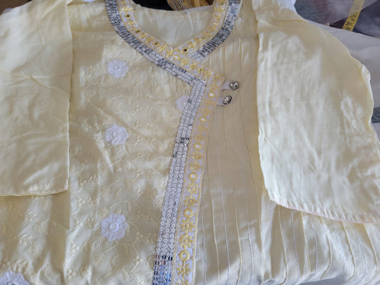 Yellow Cotton Salwar kameez  Chest Size 50
