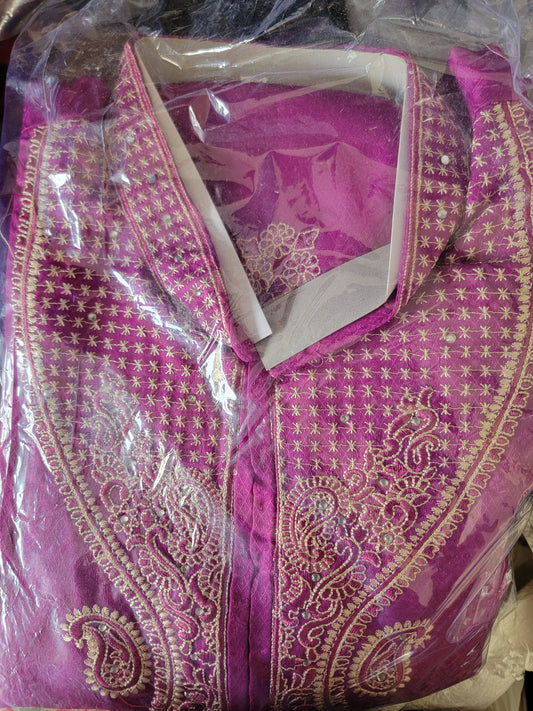 Pink Men’s Kurta Pajama with Matching Shawl  Plus Big Sizes Up to 8Xl in Stock