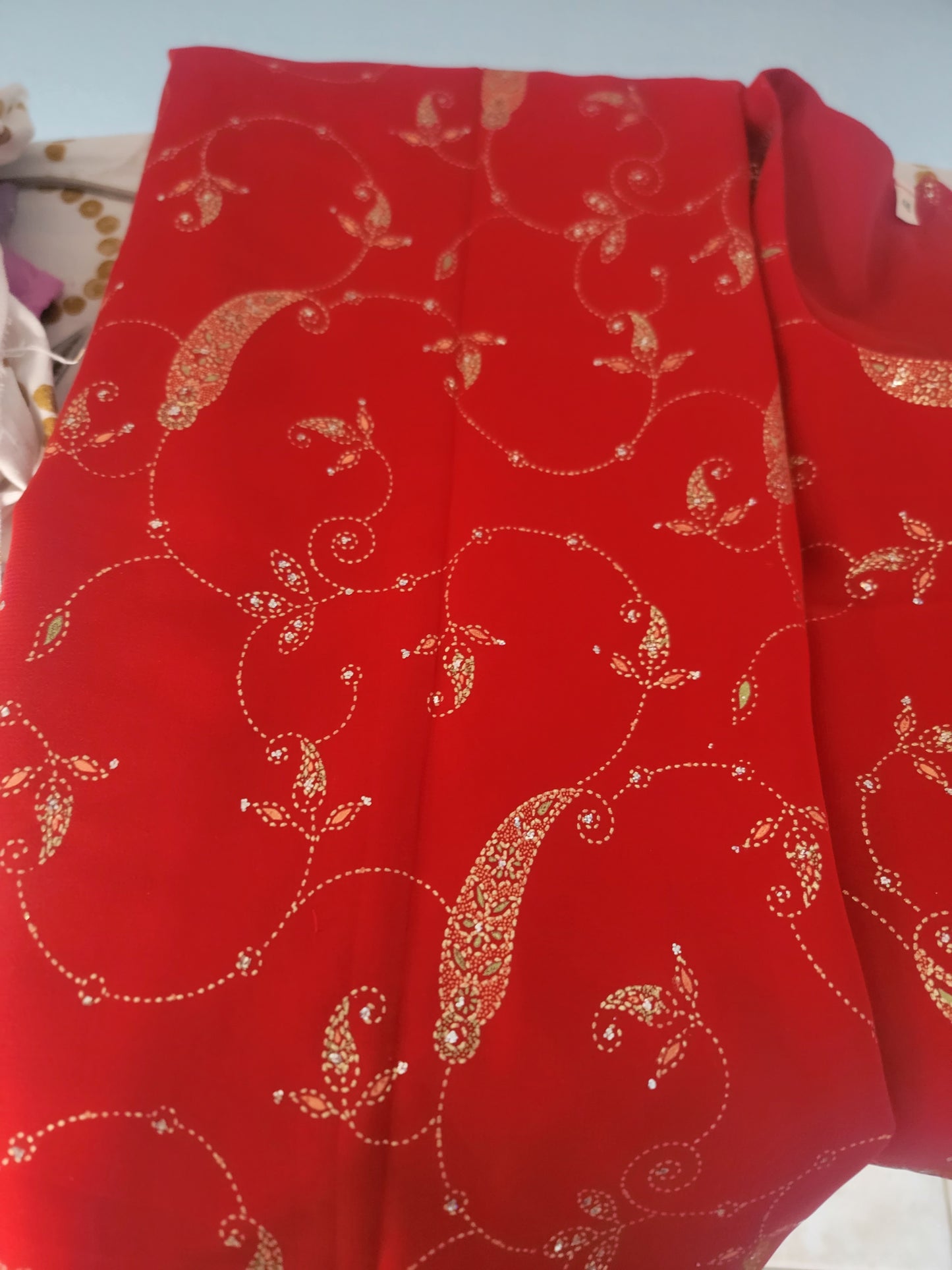 Red  kurta with Lehanga  Dress chest size 44 Long sleeve