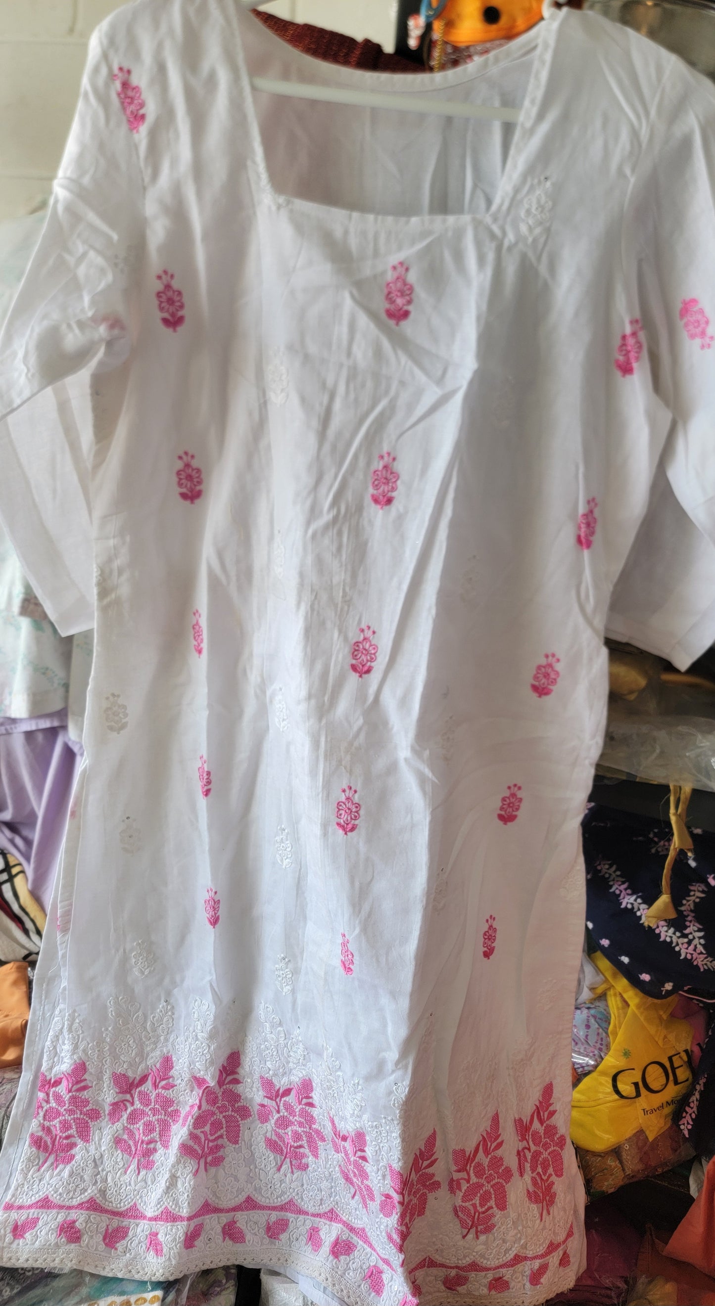 White  Cotton Salwar kameez Dress Chest  Size 40