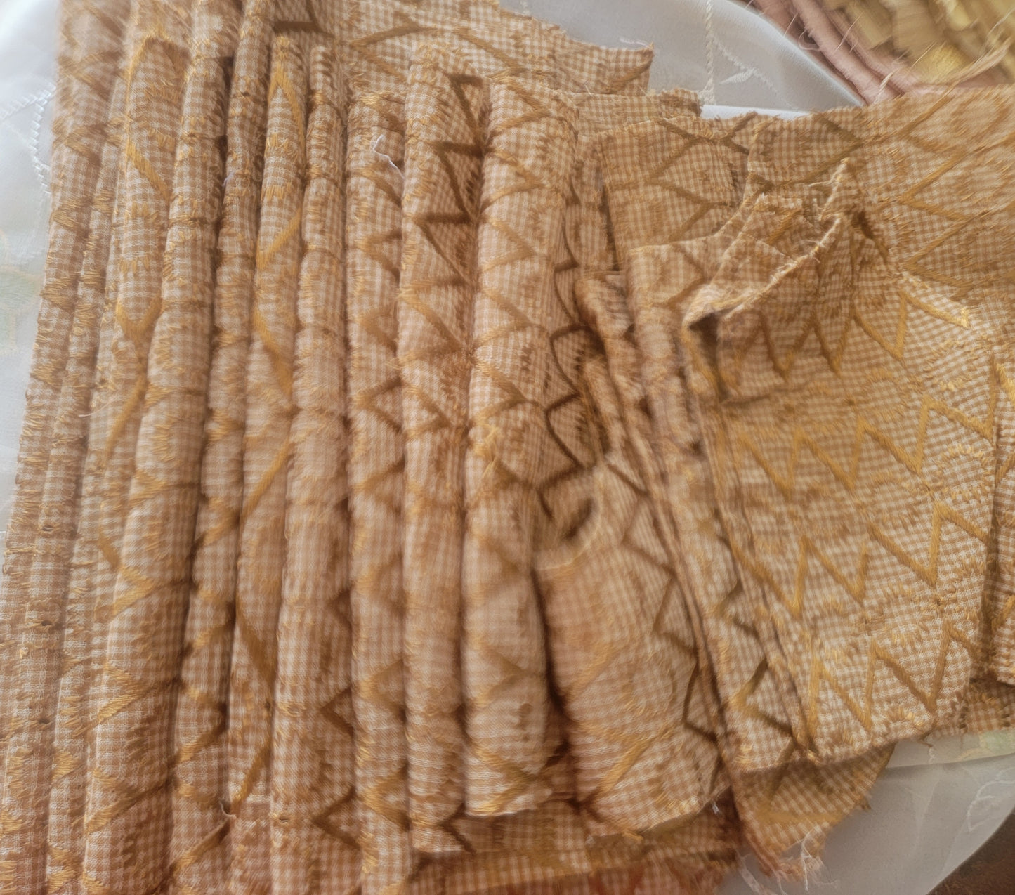 Set 10 Beaded Embroidered Lace Trim Art Craft Stitching fabric Doll Clothes Ornament Projects