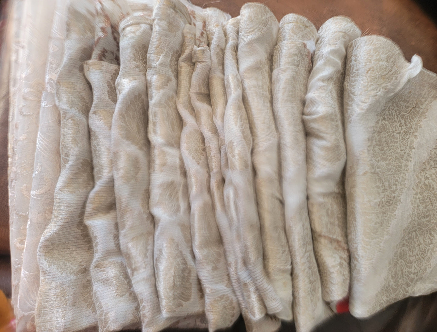 Set 10 Beaded Embroidered Lace Trim Art Craft Stitching fabric Doll Clothes Ornament Projects