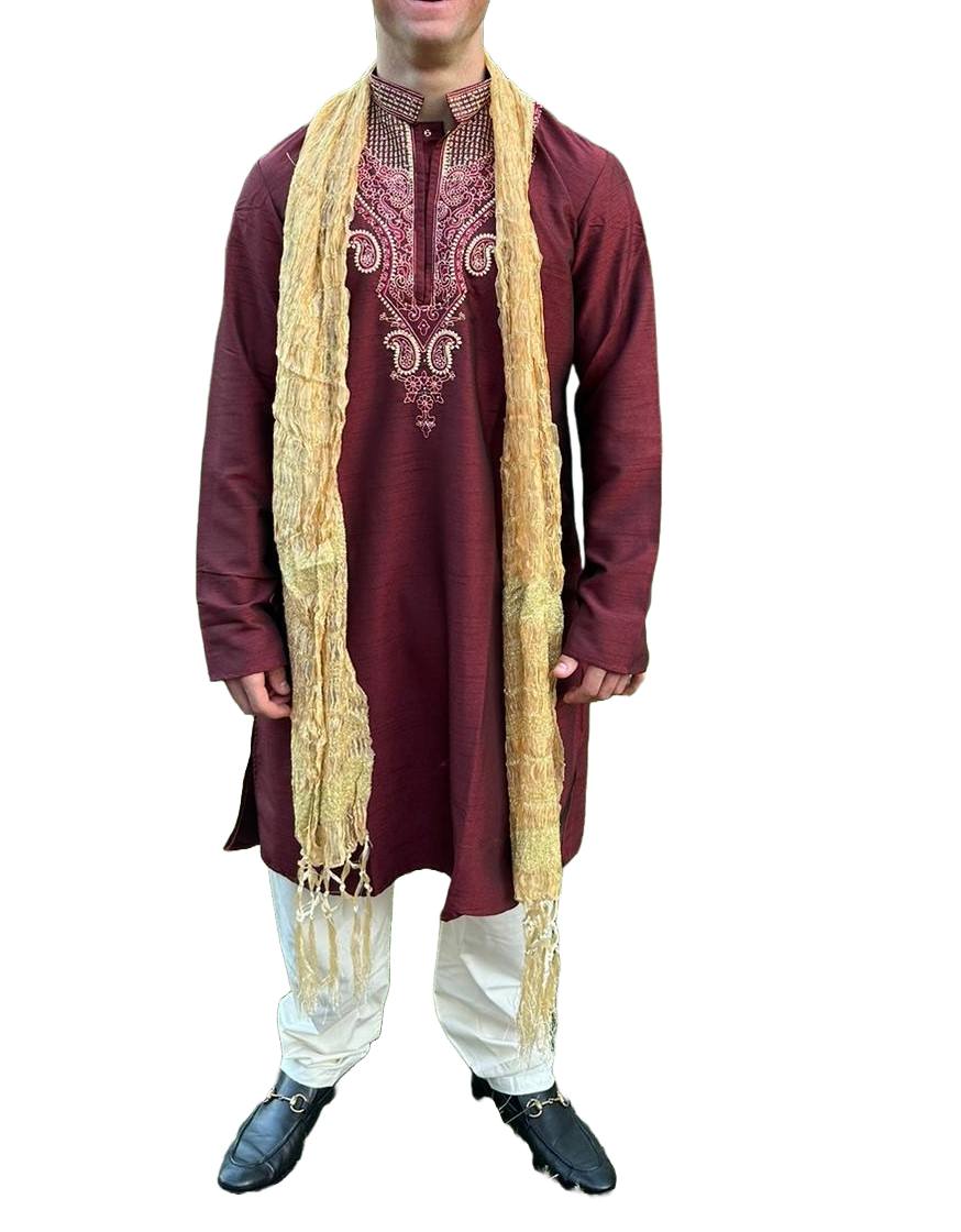 Set Of 6 Gold  Men Scarf Dupatta Shawl Match  Kurta Sherwani