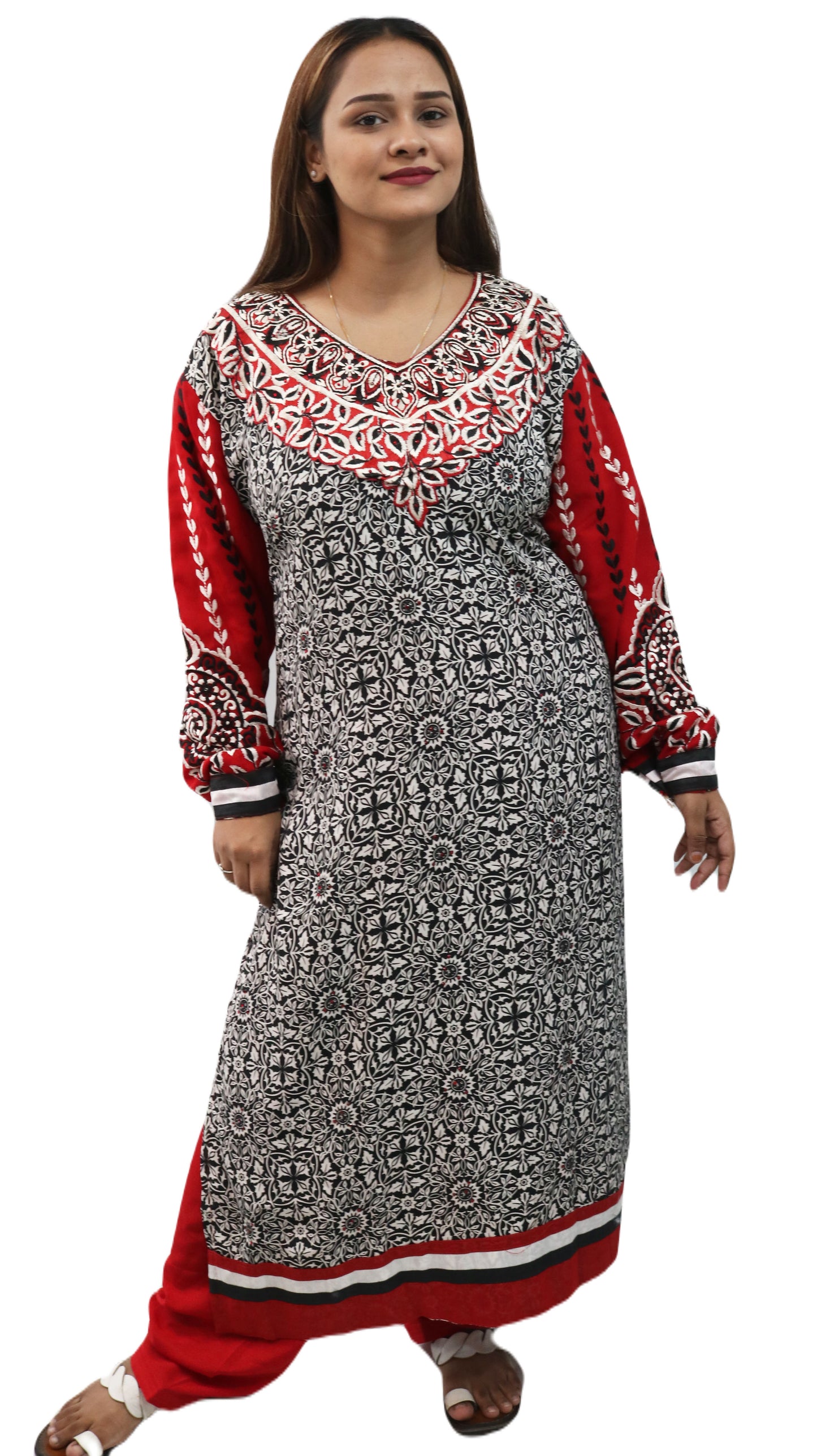 Black Printed Crepe  Dress Salwar kameez Dress Plus Chest Size 50