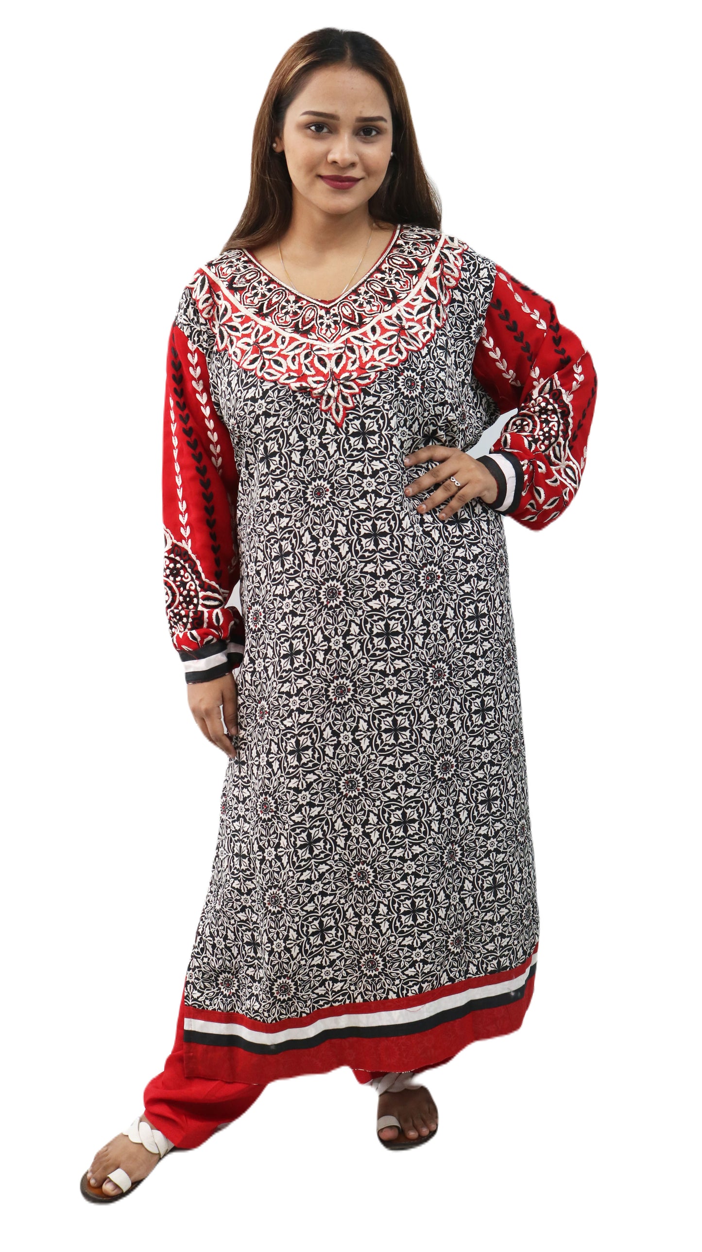 Black Printed Crepe  Dress Salwar kameez Dress Plus Chest Size 50